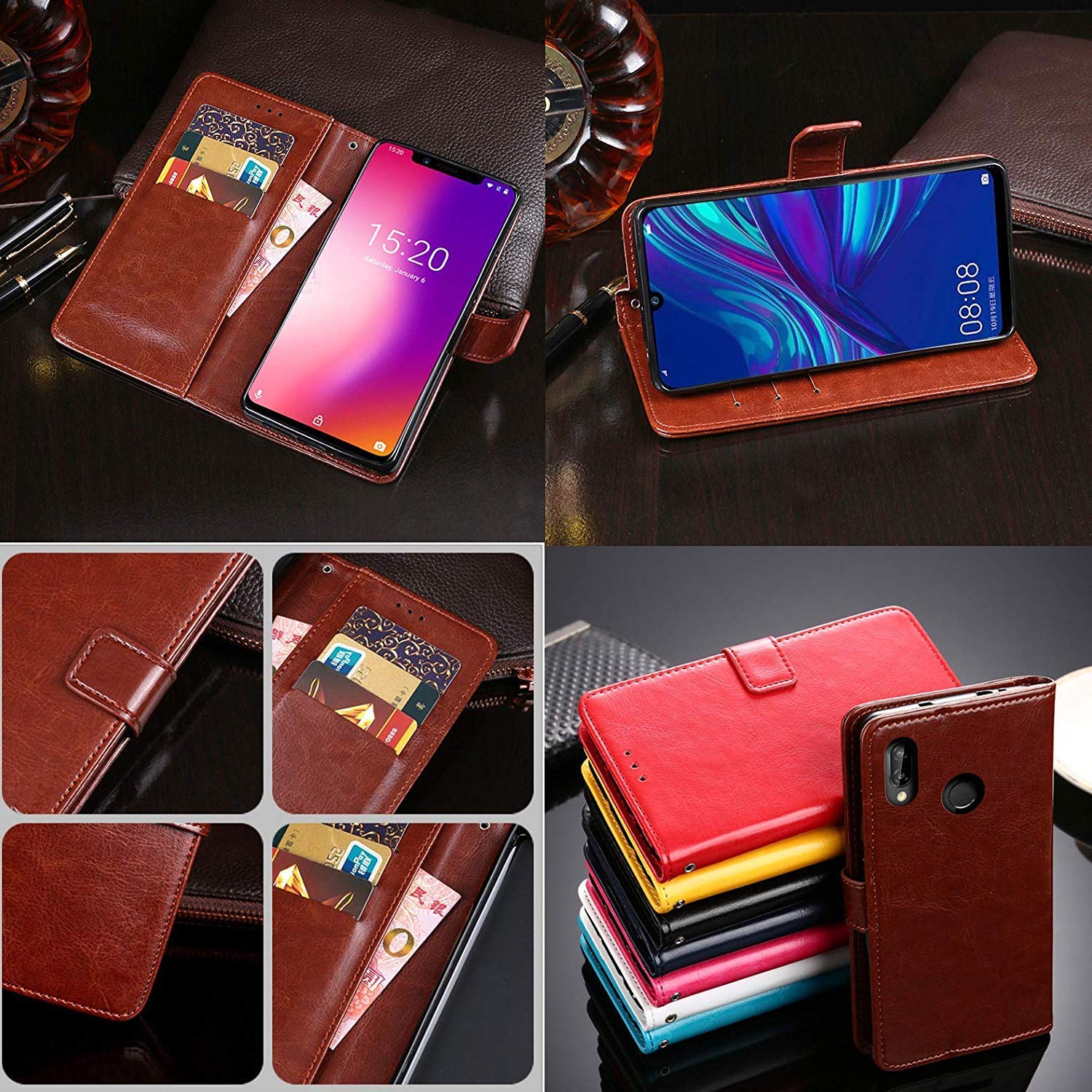Premium Flip Leather Case for Samsung Galaxy M01 Core - Wallet Stand with Card Slots (Blue) for Business & Travel
