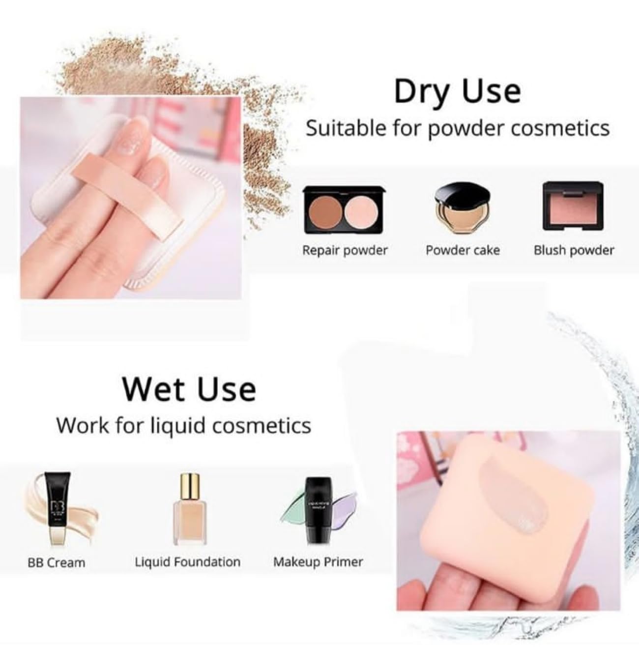 Feelhigh 1 Clear Square Powder Puff Holder Case - Travel-Friendly Beauty Blender & Makeup Sponge Storage Box - Portable Cosmetic Puff Container for On-the-Go Touch Ups (Perfect for Travel, Gym & Daily Makeup Routine)