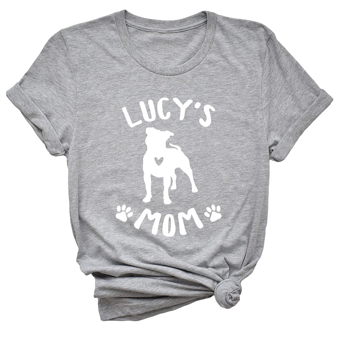 LEVY PAW Personalized Dog Mom Shirt with Custom Dog Name - Funny Women's Dog Lover T-Shirt - Perfect Gift for Pet Owners - Great for Dog Walks, Pet Parties & Casual Wear