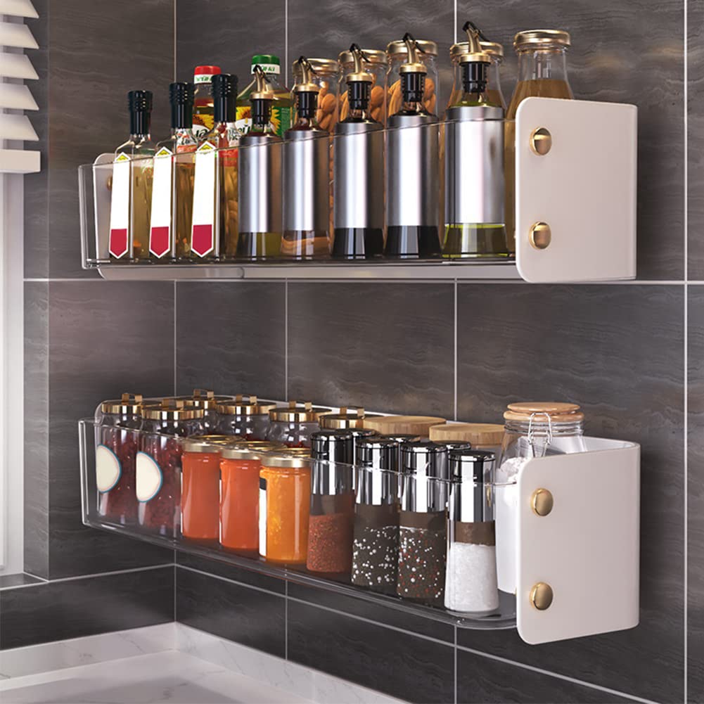 VALINK Wall Mounted Spice Rack Organizer - Space Saving Kitchen Cabinet Door Storage for Spices & Seasonings - Perfect for Small Kitchens & Pantry Organization