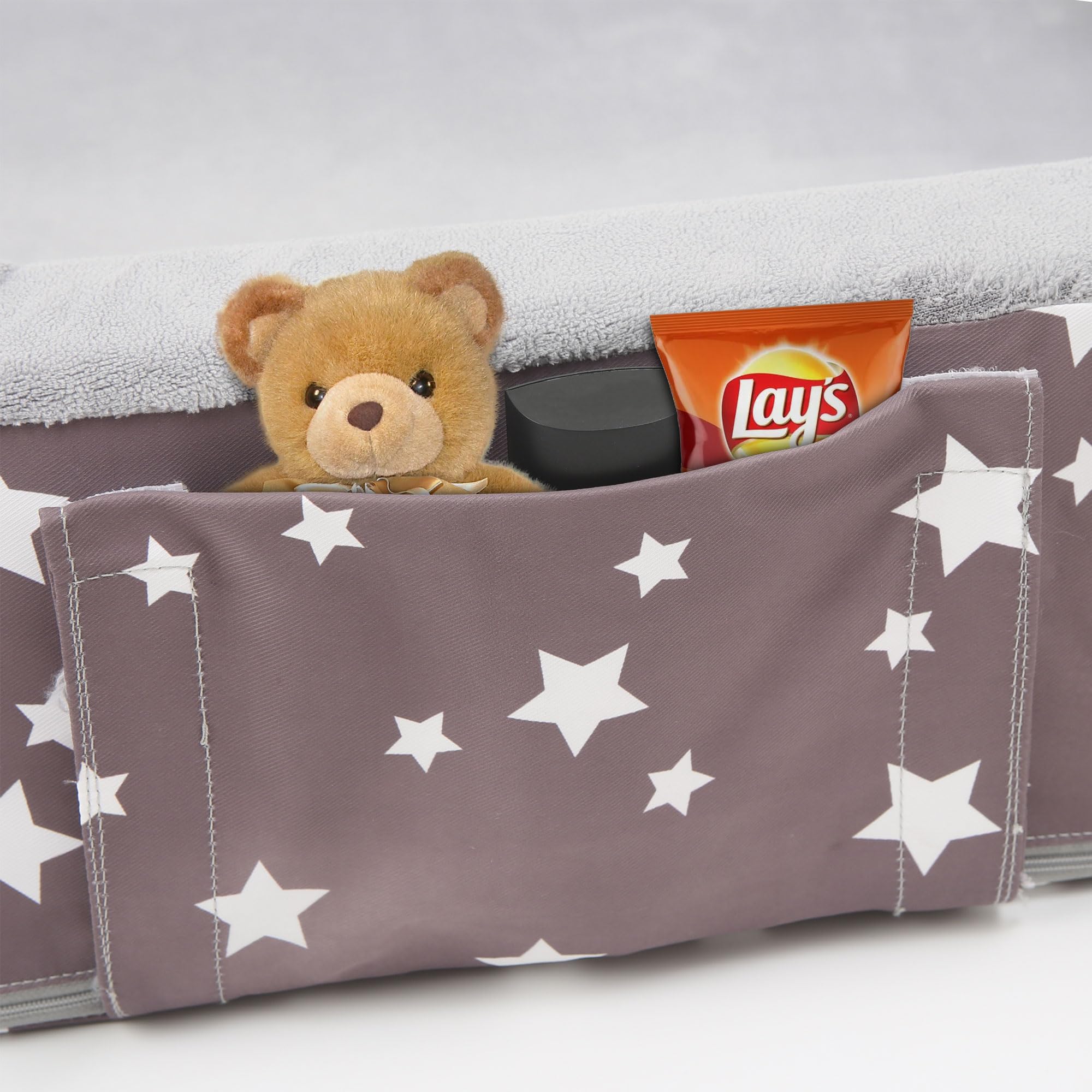Foldable Toddler Floor Bed with Safety Rails - Portable Travel Cot for Kids - Soft Foam Sleeping Mat for Home, Daycare & Camping Trips