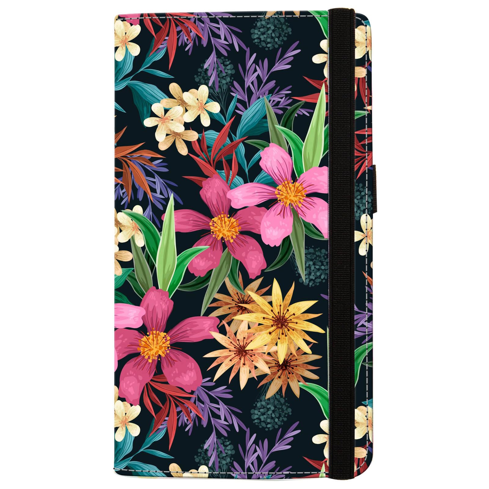 Premium Leather Checkbook Cover for Women & Men - RFID Blocking Checkbook Holder Wallet with Credit Card Slots - Floral Design for Duplicate Checks - Perfect for Office, Travel & Everyday Use