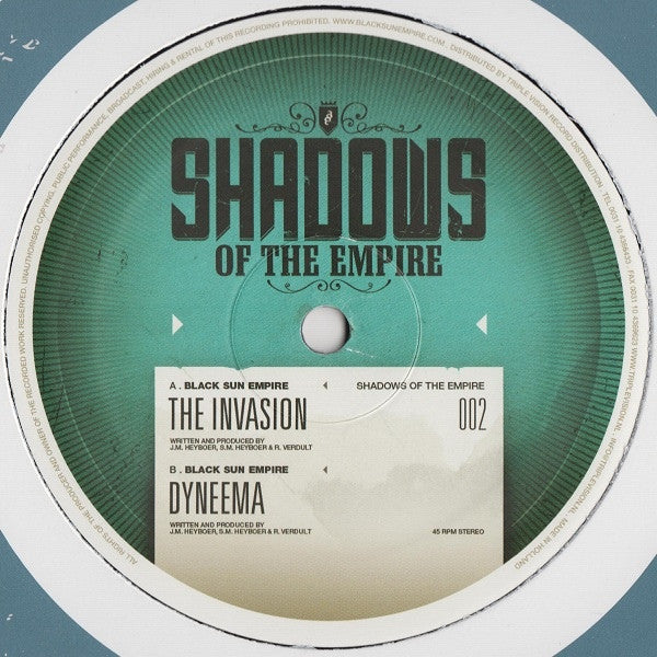 Black Sun Empire - The Invasion / Dyneema 12 SOTE002 Shadows Of The Empire | Electronic Music Vinyl Record for DJs & Collectors | Perfect for Nightclubs & Home Listening