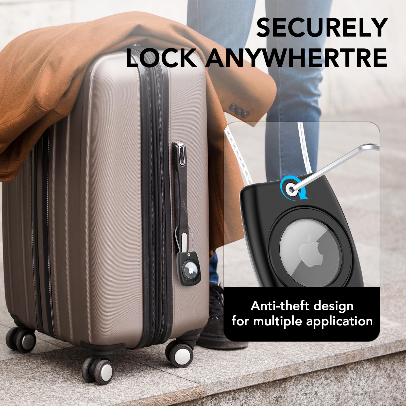 SPGUARD 2 Pack Waterproof AirTag Keychain Holder Case - Compatible with Apple AirTag, Secure Key Ring Holder, Lightweight & Anti-Scratch Protective Cover for Keys, Pets, Luggage - Perfect for Travel, Daily Use & Pet Tracking