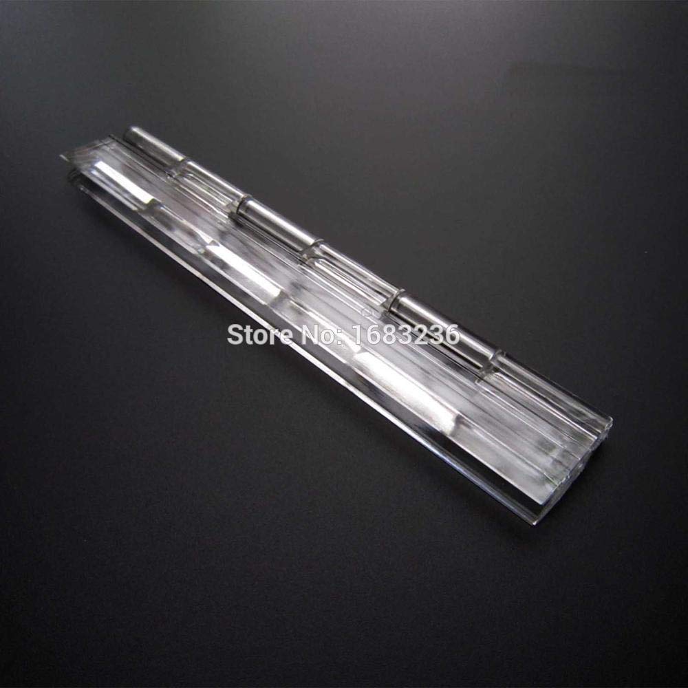 Clear Transparent Plastic Cabinet Hinges 2Pcs 300mm - Piano Hinge for Plexiglass Box, DIY Furniture & Display Cases - Durable & Smooth Opening for Home, Office & Retail Use