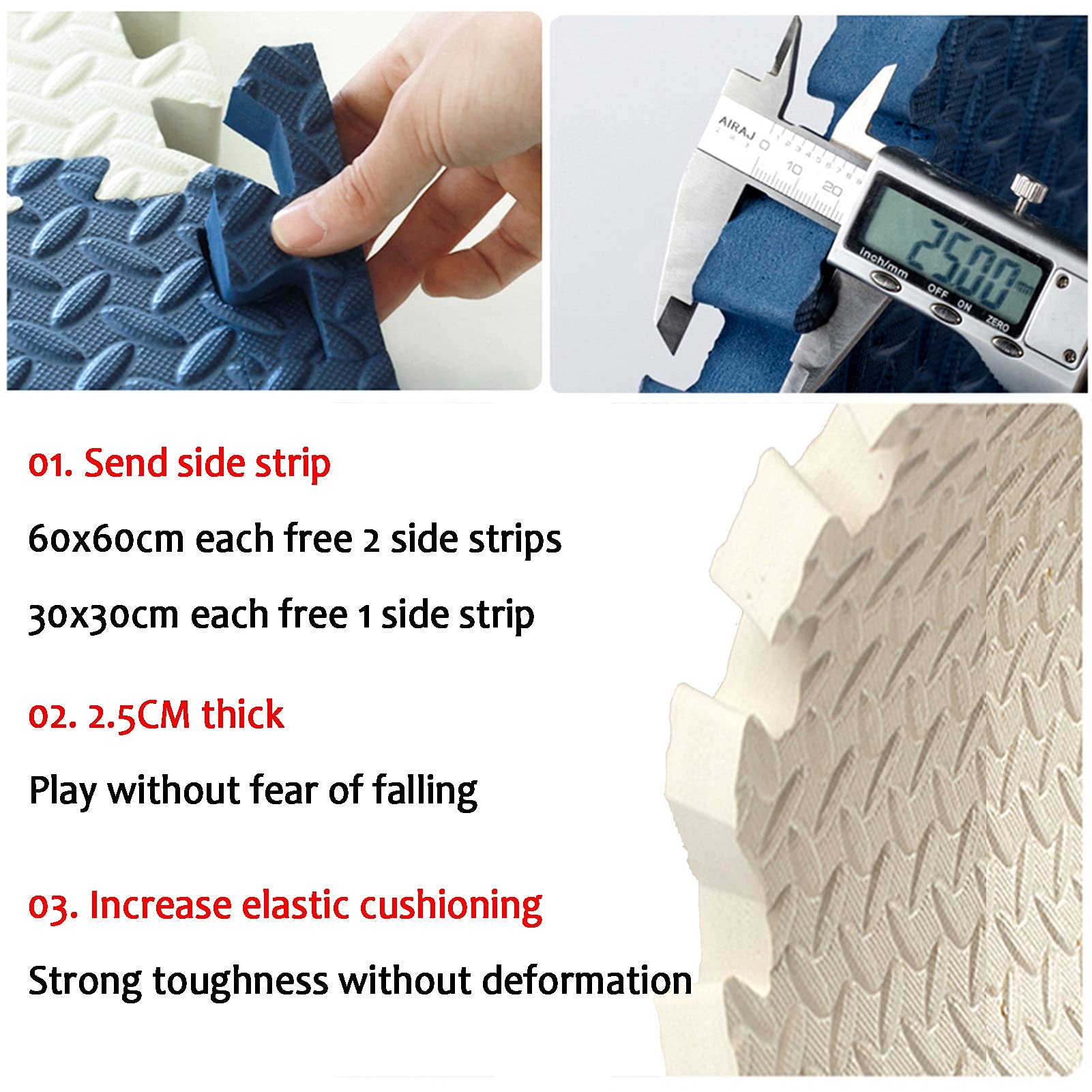 Interlocking EVA Foam Puzzle Exercise Floor Mat - 8pcs 60x60x2cm Non-Slip Gym Tiles for Home Workout, Yoga & Kids Play Area - Durable & Cushioned Flooring Solution for Fitness, Playroom & Garage Gym