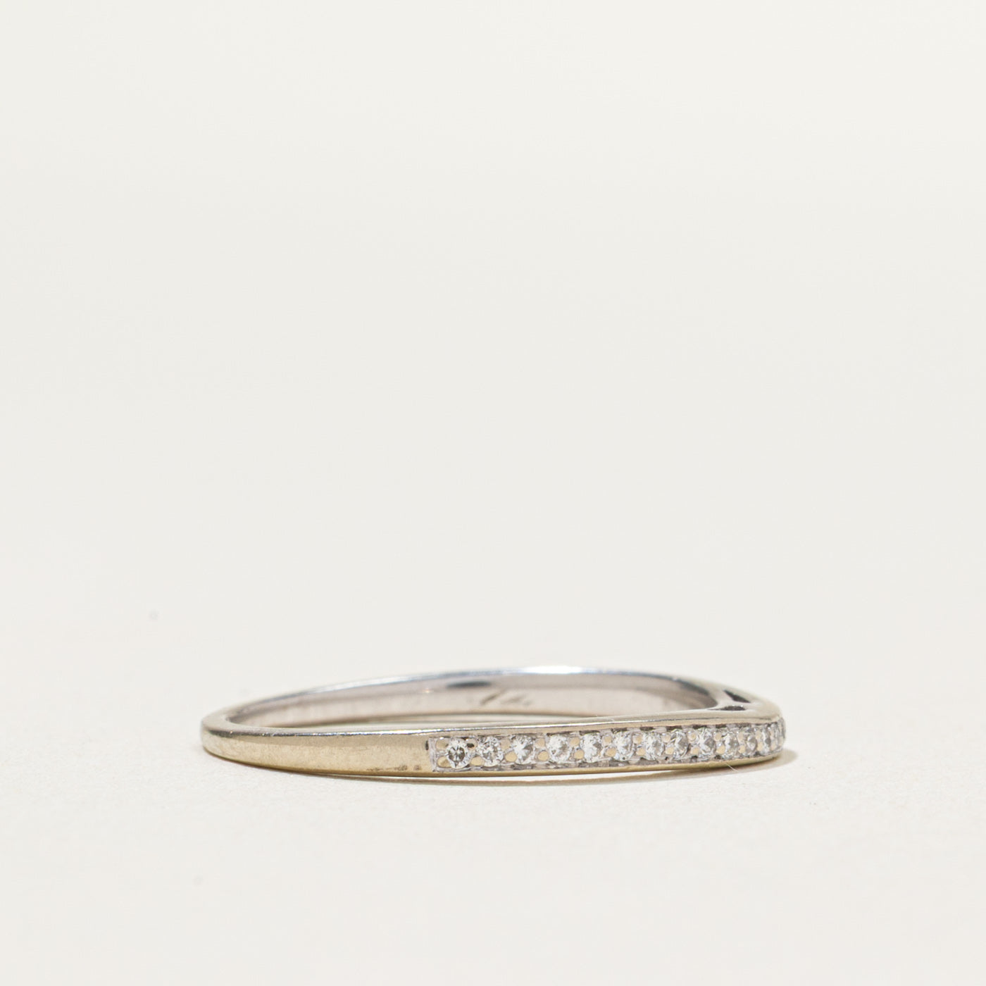 Semi Eternity Diamond Contour Wedding Band Ring - 0.13 Carat Total Weight (ctw) - Size 5.5 - Perfect for Anniversary, Engagement & Bridal Jewelry Gifts