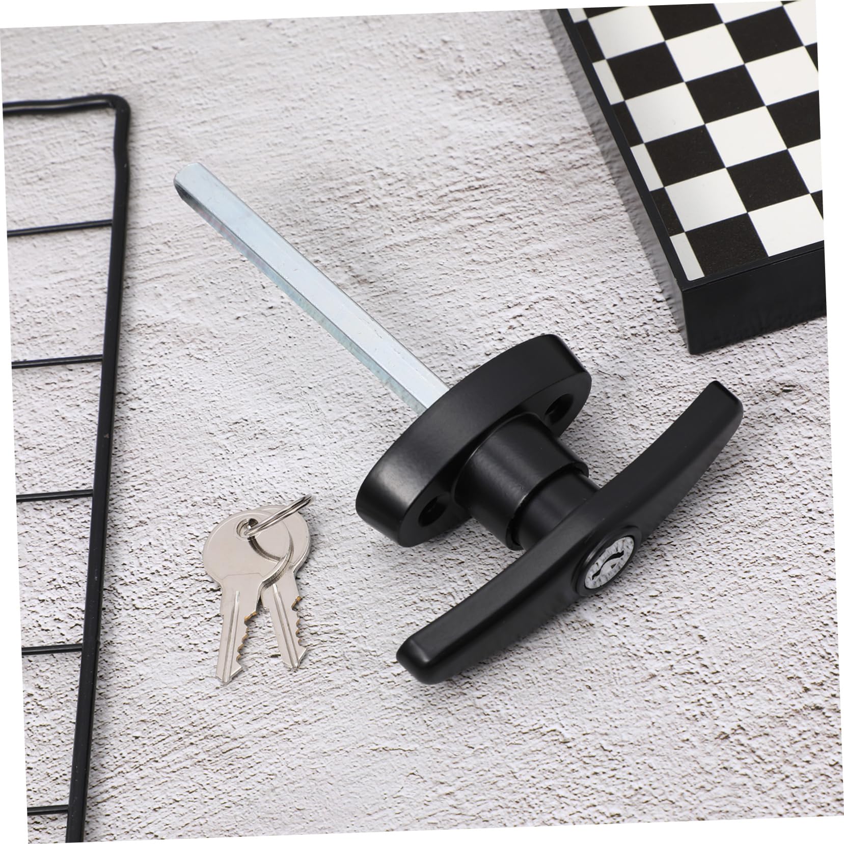 DOITOOL 1PC Black Shed Door T-Handle Lock Kit - Heavy Duty Barn Gate Hardware for Sheds, Garages & Outdoor Storage - Secure Your Backyard, Workshop & Farm Buildings