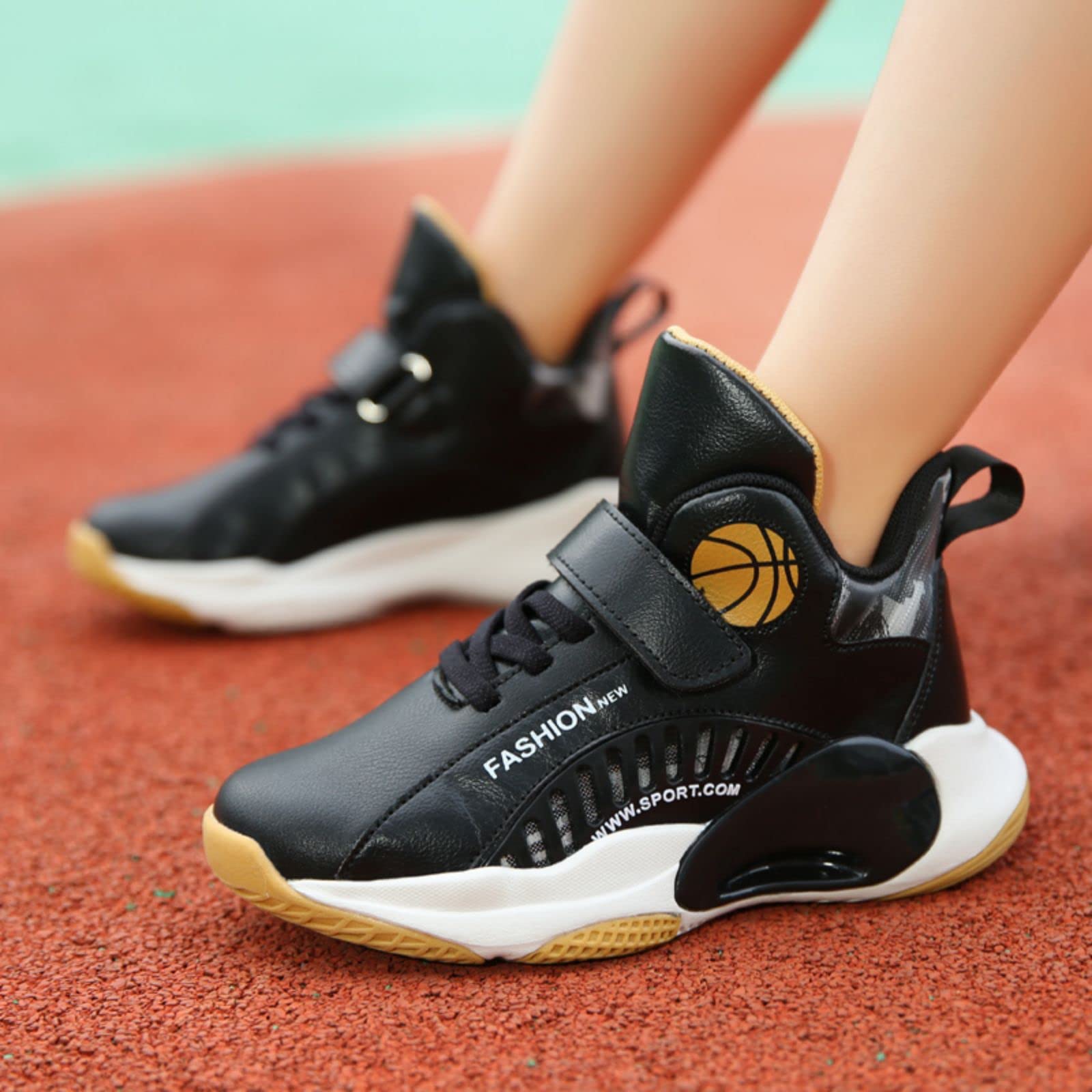 Best Kids Basketball Shoes with Velcro Closure - Lightweight Sports Sneakers for Boys & Girls - Perfect for Indoor Courts, Outdoor Play & School PE Classes