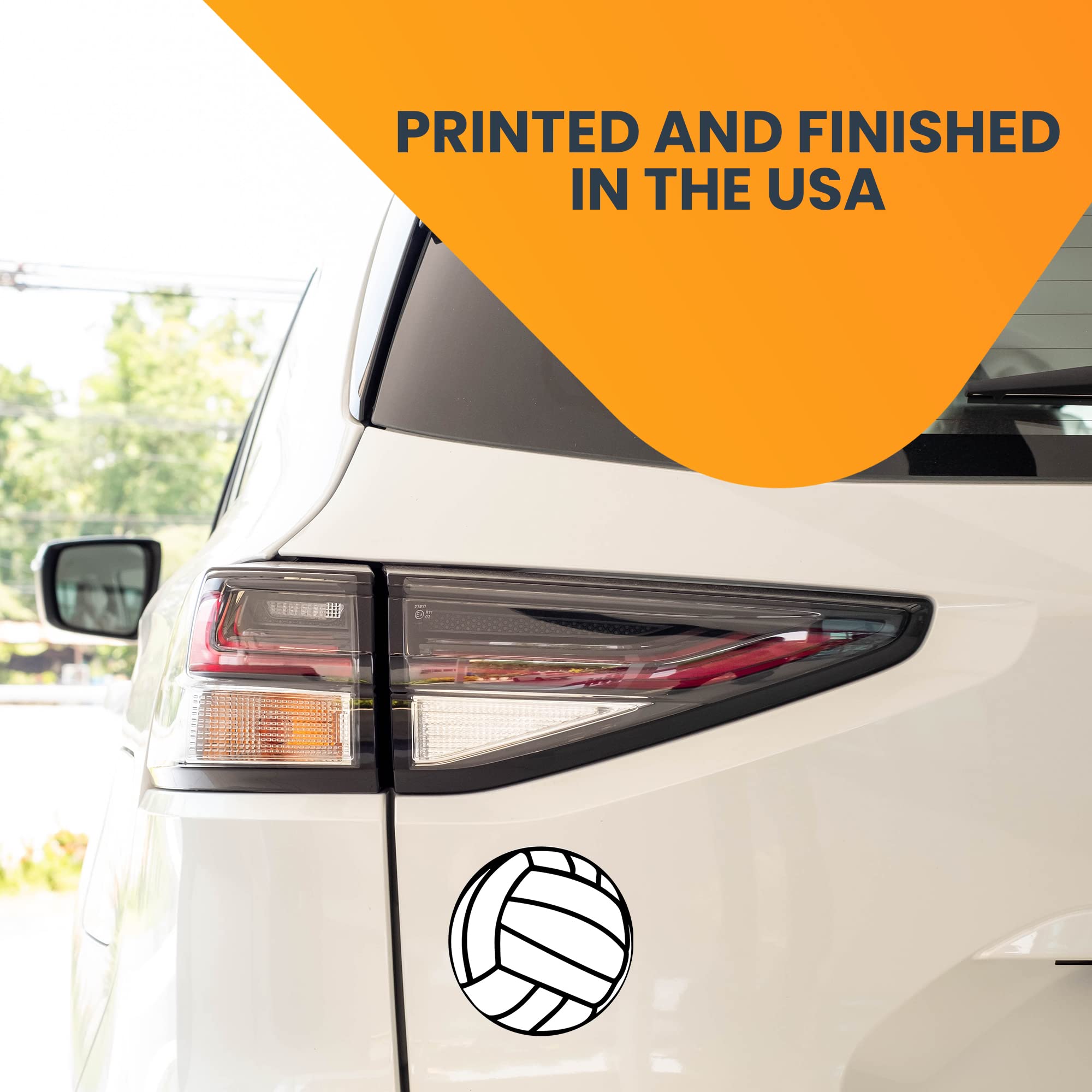 Volleyball Magnet Decal - 5 Inch Round White & Black Car Magnet for Vehicles, SUVs, Trucks - Volleyball Mom Gift - Perfect for Fridge, Locker & Metal Surfaces - Show Your Team Spirit at Games & Practice