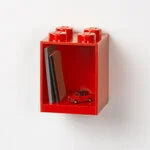 Lego Brick Shelf 4 Stud/Red - Premium Building Block Storage Solution for Kids & Adults - Perfect for Organizing LEGO Pieces in Playrooms & Offices