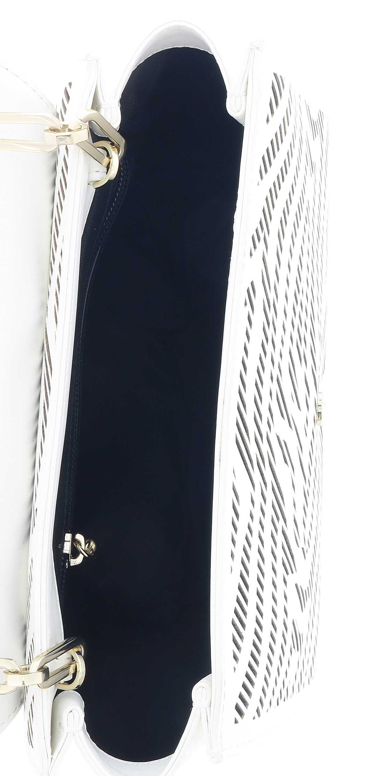 Roberto Cavalli GQLPAZ B20 White & Black Audrey 001 Small Shoulder Bag for Women | Luxury Designer Handbag for Evening Parties, Date Nights & Special Occasions