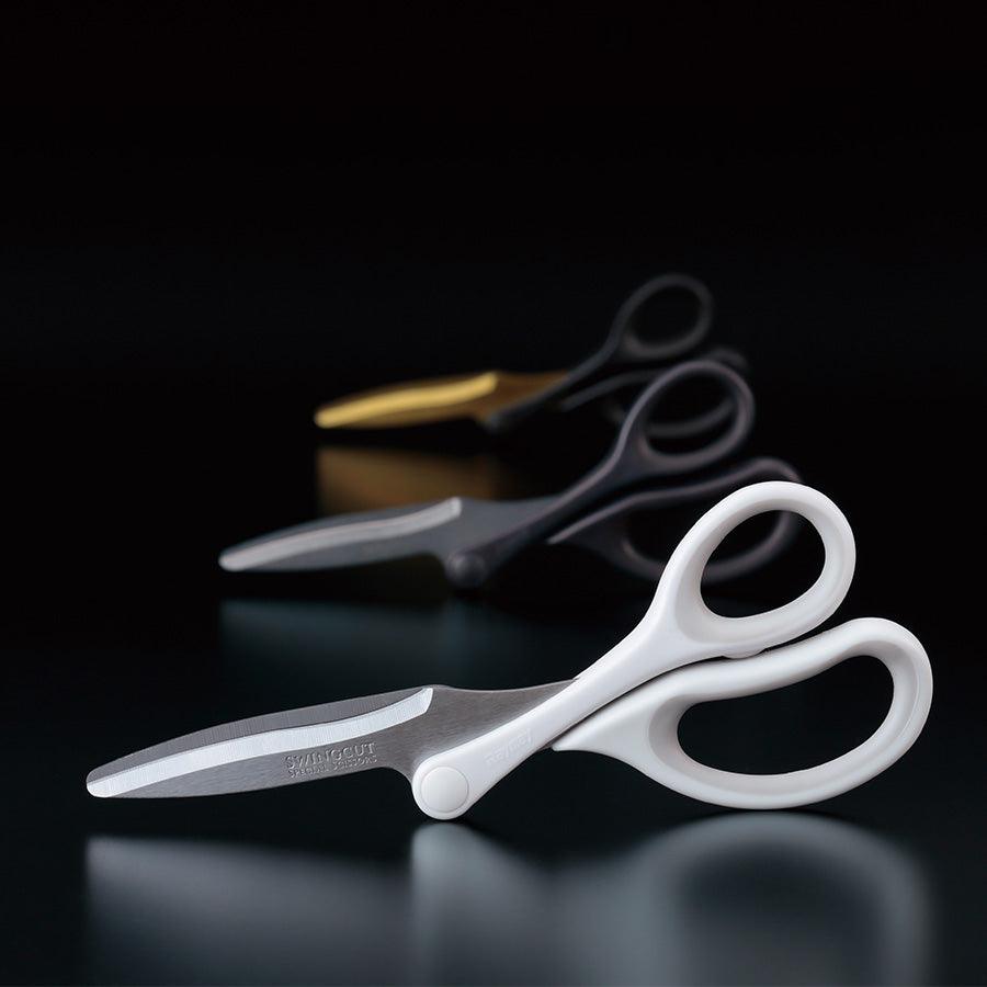 RAYMAY Swingcut Scissors - Premium White Office Scissors for Paper, Fabric & Crafting - Perfect for School, Office & Home Use