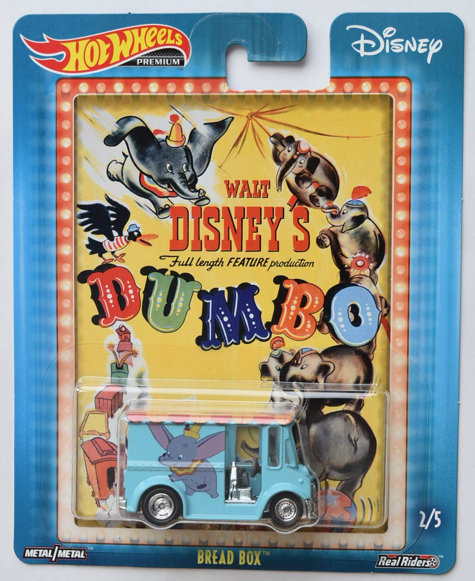 Hot Wheels Disney Premium Dumbo Die-Cast Car - Limited Edition Blue Bread Box 2/5 - Collectible Toy for Disney Fans & Car Enthusiasts | Perfect for Display, Gifts & Playtime Fun