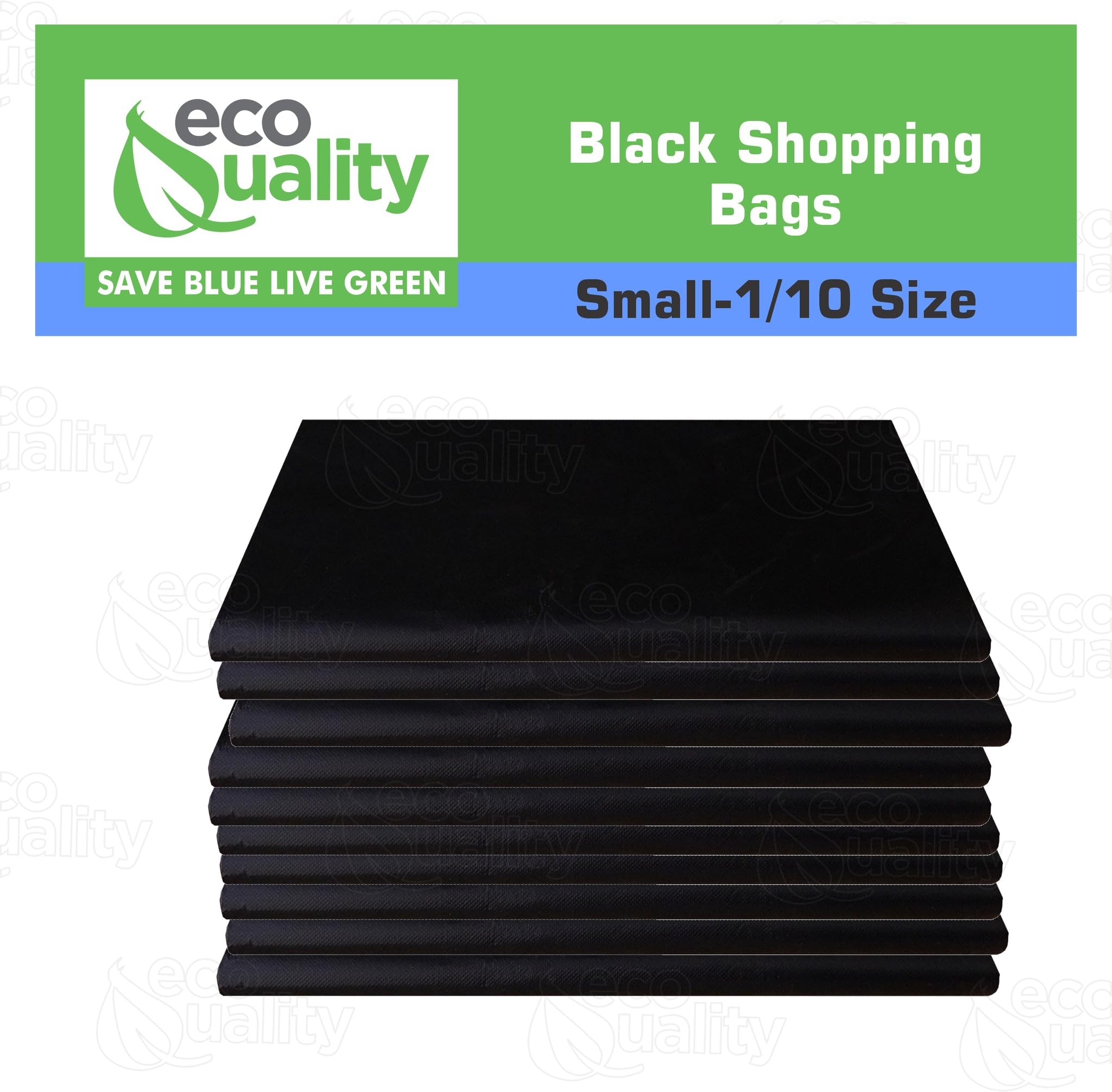 EcoQuality Plastic Black T-Shirt Bags 6000 Count - 1/10 Size Reusable Shopping Bags (8x4x16 Inches, 13 Micron) for Grocery, Retail & Carry-Out - Durable Multi-Use Poly Bags for Stores, Restaurants & Home Organization