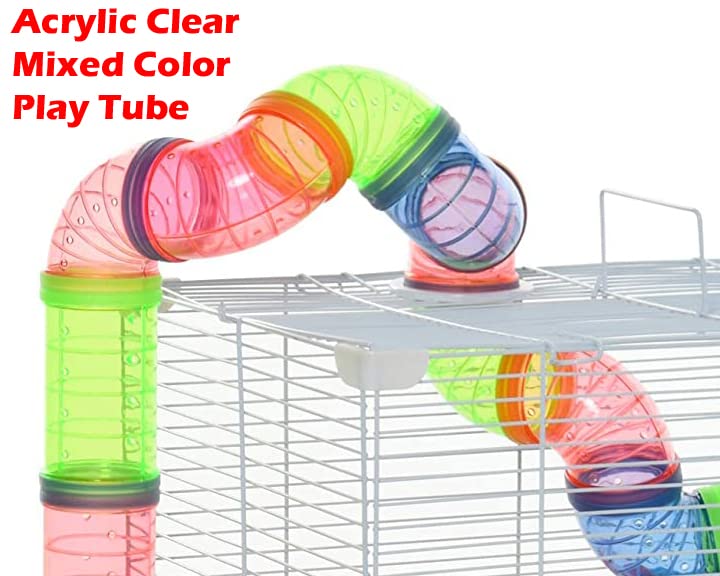 5-Tier Pink Hamster Cage - Spacious Mouse & Gerbil Mansion Habitat with Multi-Level Design | Perfect for Small Pet Homes, Play Areas & Cage Enrichment