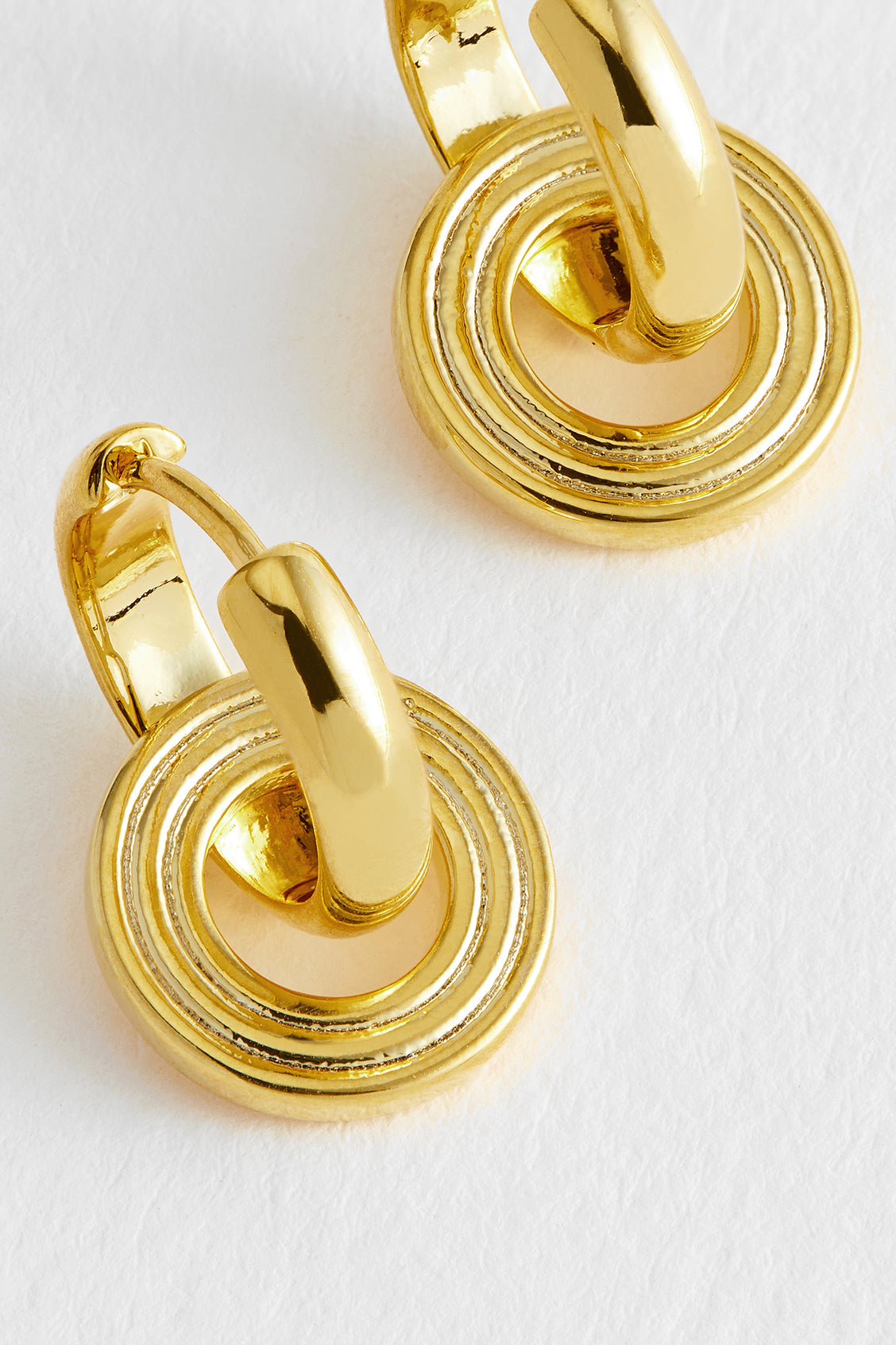 Stylish Grooved Circle Drop Hoop Earrings for Women - Trendy Dangle Jewelry for Parties, Weddings & Everyday Wear