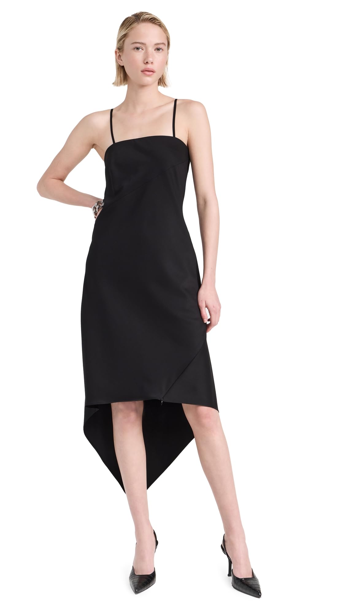 Helmut Lang Women's Scarf Hem Dress - Elegant Long Sleeve Wrap Dress for Women, Office Wear & Evening Outfits