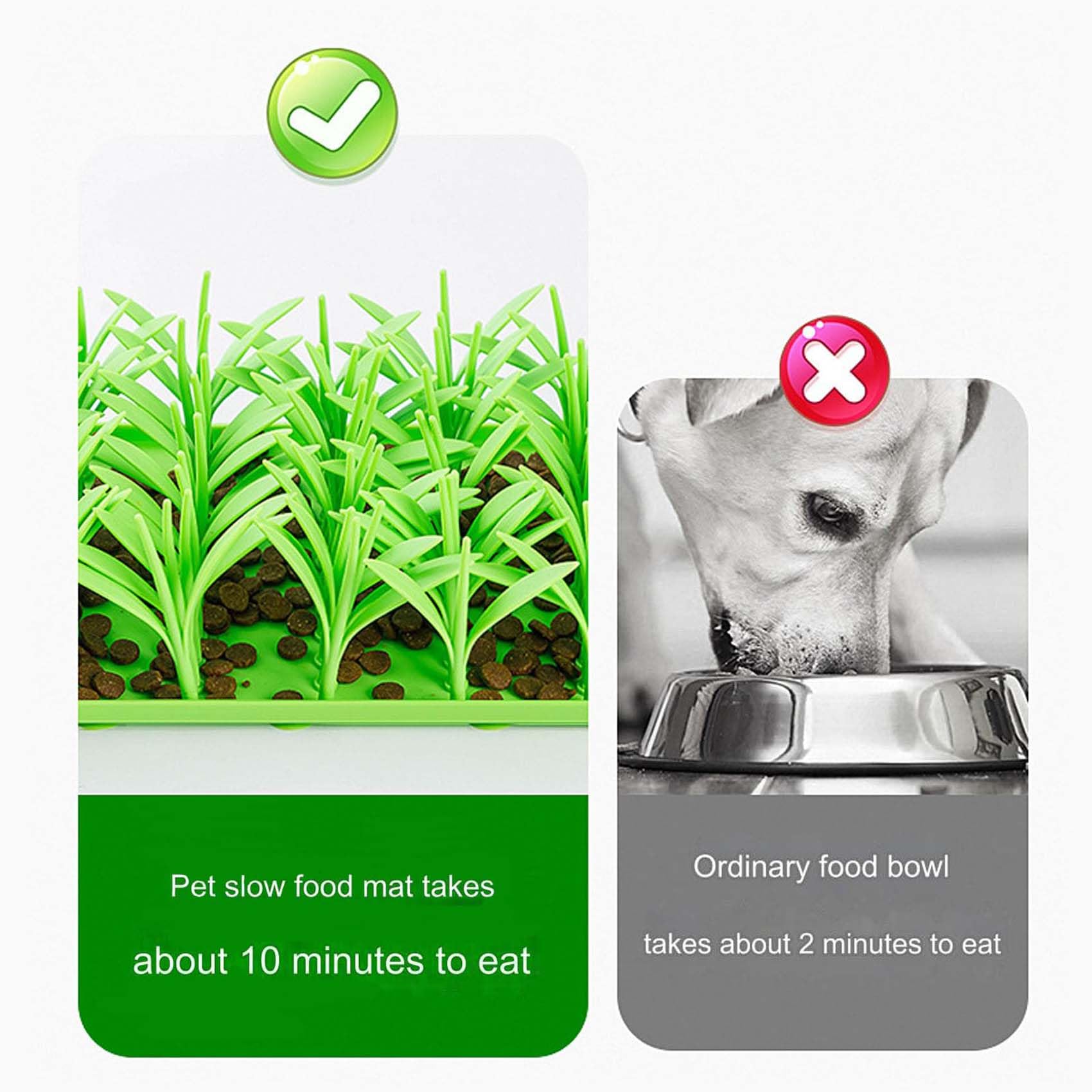 Premium Silicone Cat Grass Mat for Indoor Cats - Non-Toxic Pet Feeding Mat with Natural Grass Design - Stimulates Foraging & Play (1PC, One Size) - Perfect for Mealtime Enrichment & Slow Feeding