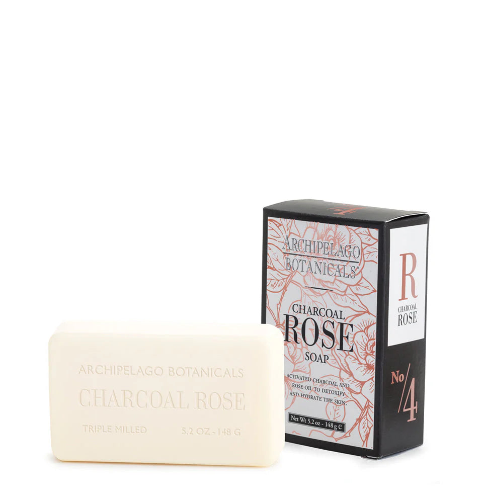 Archipelago Botanicals Charcoal Rose Scented Candle - Luxury Home Fragrance for Relaxation, Spa & Romantic Ambiance