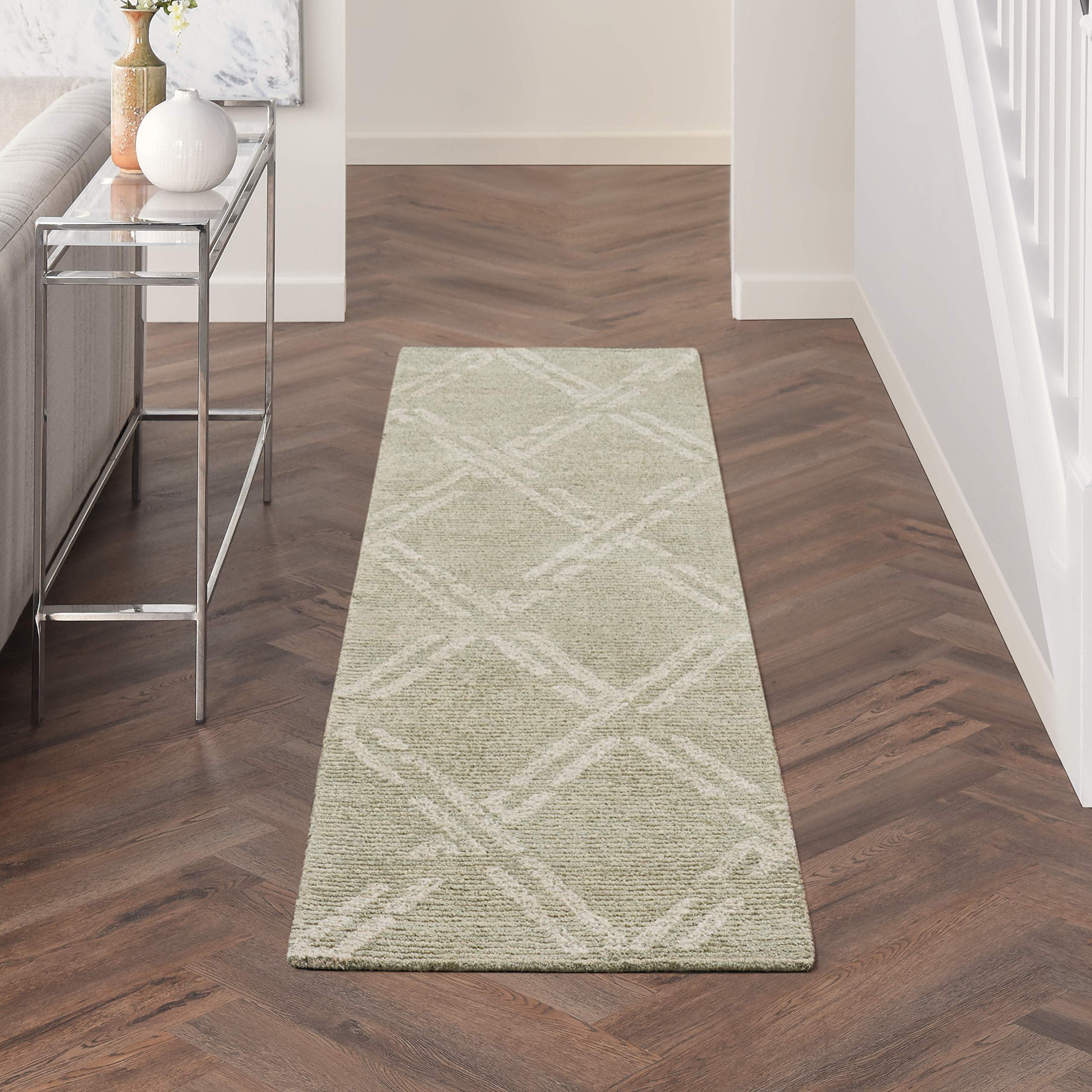 Nourison Venosa Modern Green Ivory 2'3