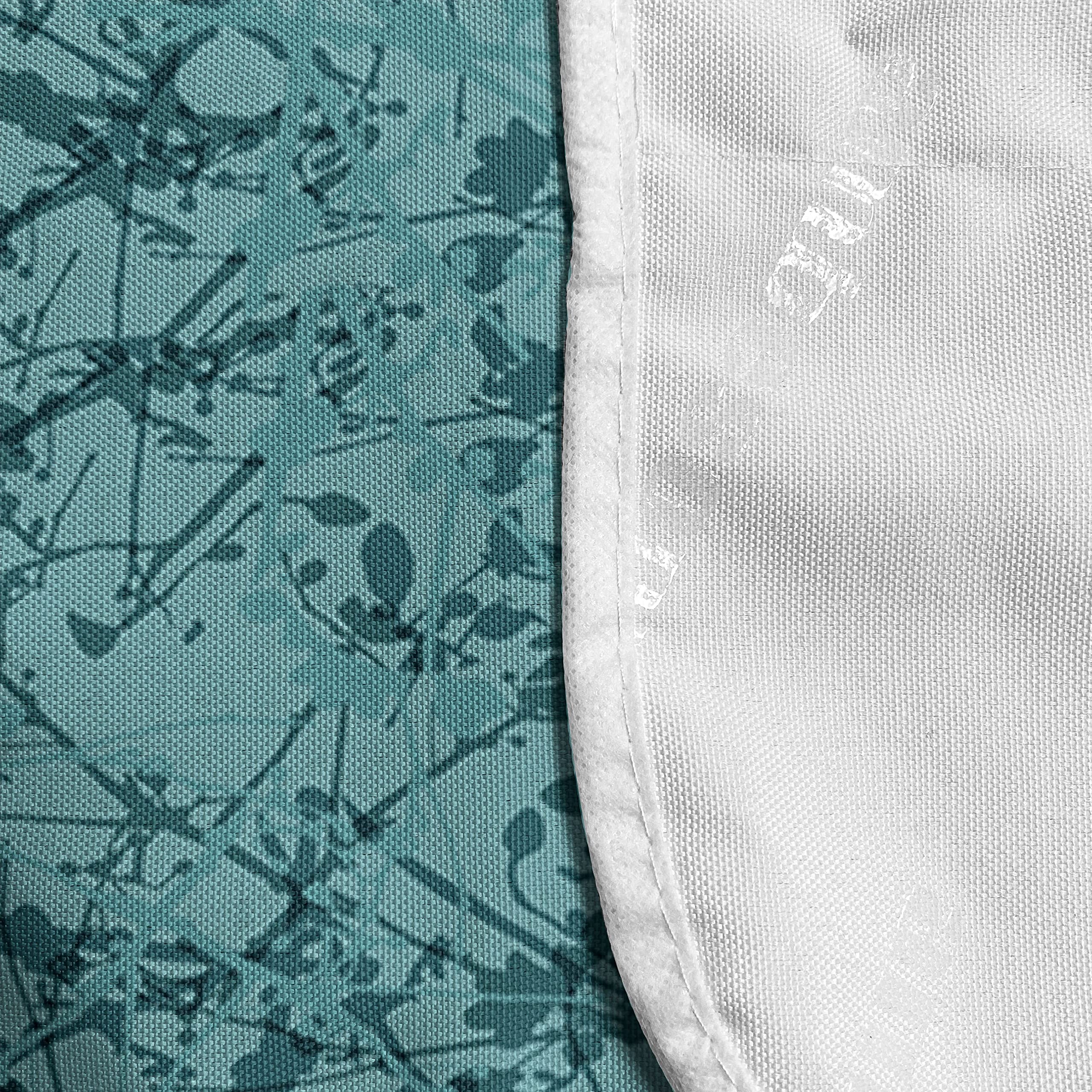 Ambesonne Teal Microwave Cover - Abstract Ink Drawing Tree Branches Design, Waterproof Kitchen Organizer with Pockets, 36