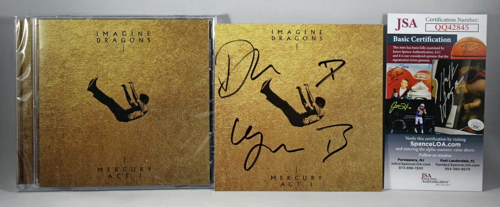 Imagine Dragons Band Signed Mercury Act I Art Card & CD with JSA COA - Limited Edition Collectible for Music Fans & Memorabilia Enthusiasts - Perfect for Display, Gifts, and Music Collections