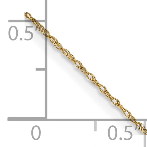 14K Solid Yellow Gold 0.5mm Cable Rope Chain Twisted Link Necklace - 18 Inch Dainty Jewelry for Women, Gift for Her, Perfect for Layering & Everyday Wear