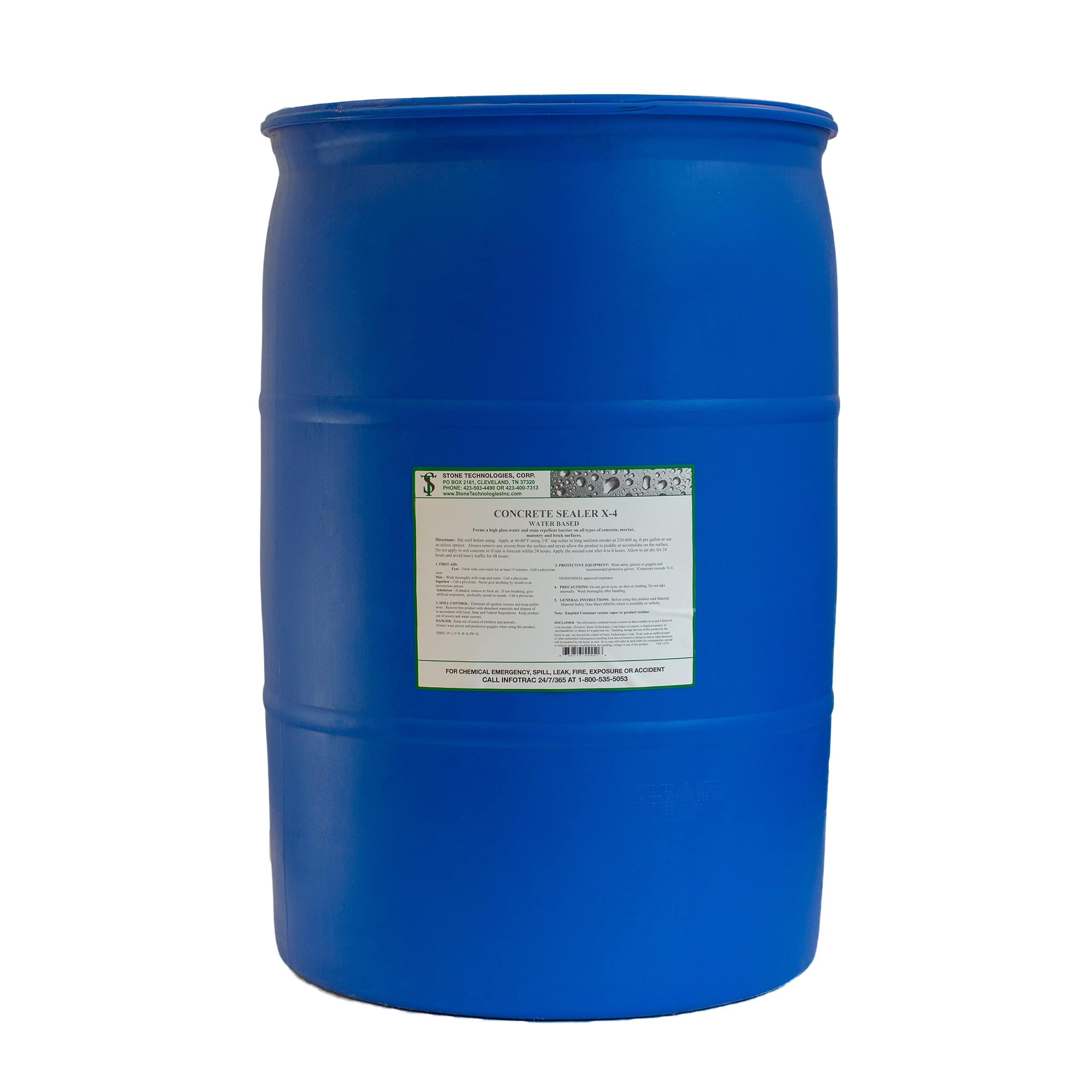 Premium X-4 High Gloss Water-Based Concrete Sealer (55 Gallon) - Professional Grade Protection for Pavers, Patios, Walkways & Driveways | Enhances & Protects Outdoor Surfaces for Long-Lasting Shine