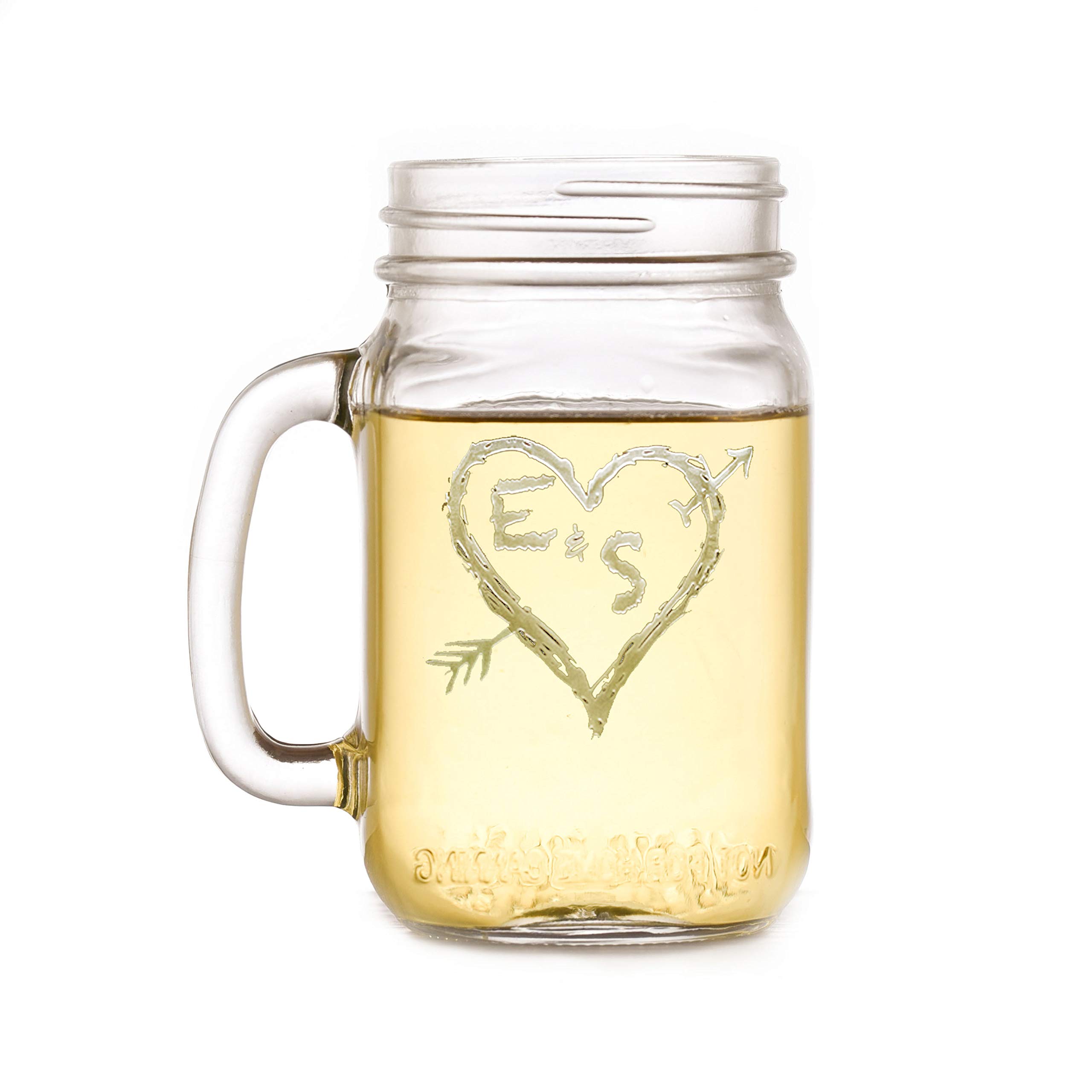 Personalized Engraved Mason Jar Mugs Set of 4 - Rustic Wedding Favors, Bridal Shower Gifts, Anniversary Party Decor - Perfect for Outdoor Weddings, Farmhouse Decor & DIY Drinkware