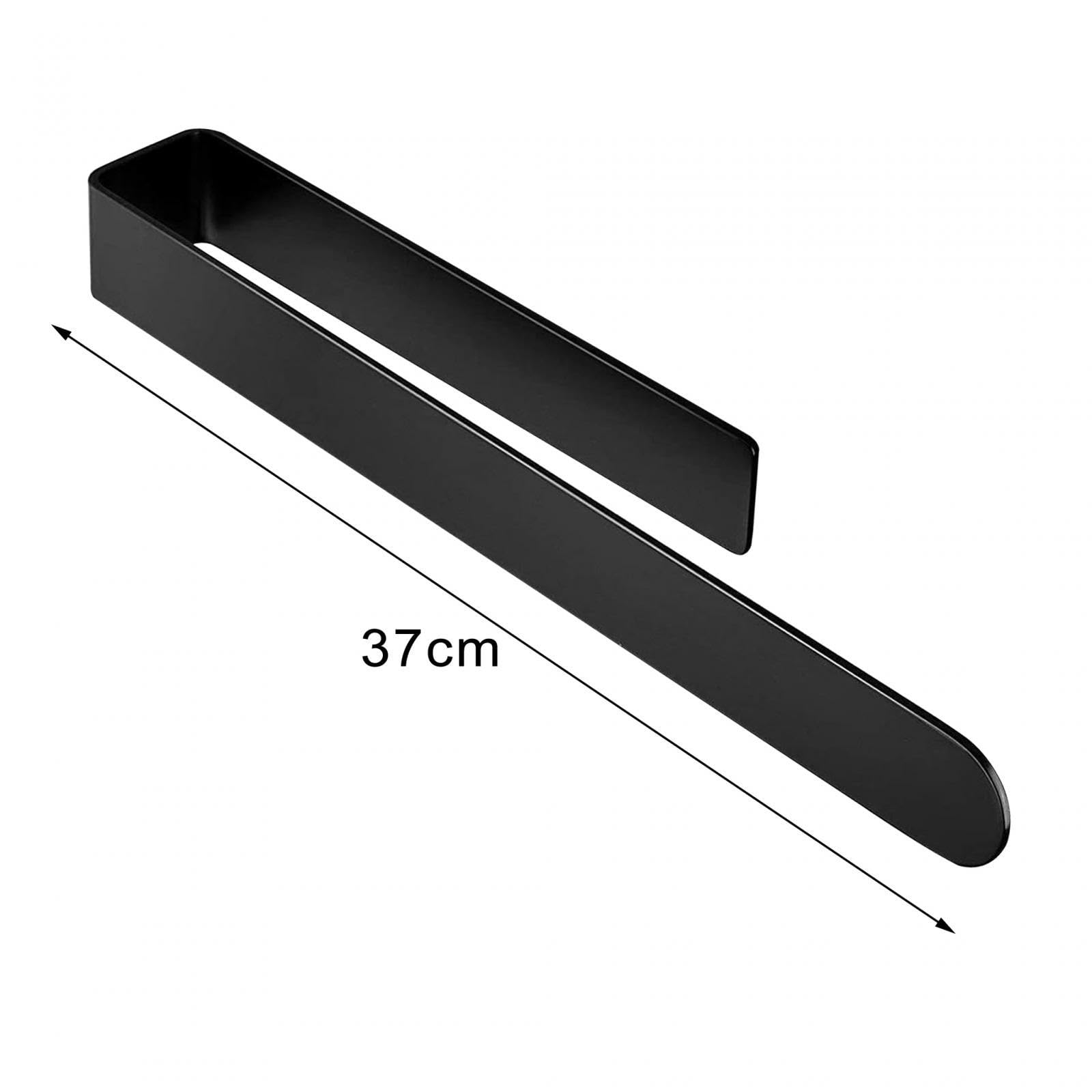 CALANDIS® Wall Mounted Towel Bar - 37Cm Black Bathroom Towel Rack for Kitchen, Bedroom & Bathroom | Space-Saving Towel Holder for Hanging Robes, Hand Towels & Kitchen Linens
