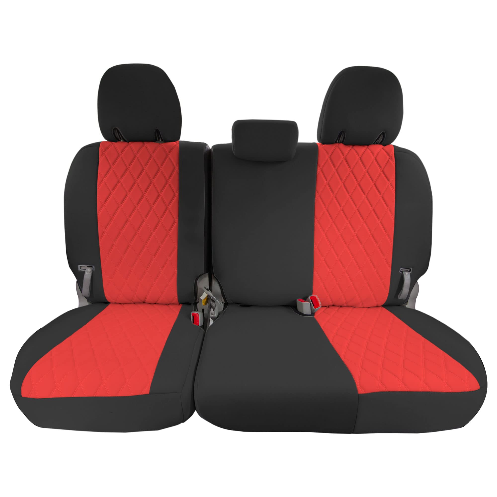 FH Group Custom Fit Neoprene Seat Covers for 2011-2020 Toyota Sienna - Waterproof Neosupreme Automotive Seat Protectors (3rd Row, Red) | Durable & Comfortable for Family Road Trips, Camping & Daily Commute