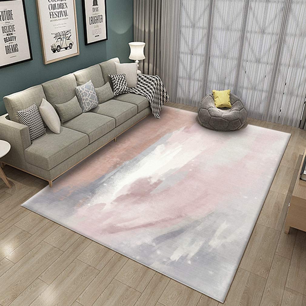 Soft Abstract Art Area Rug - Non-Slip Fleece Rectangular Rug for Living Room, Bedroom, Nursery - Modern Nordic 3D Design Indoor/Outdoor Carpet (2'x5.2') - Perfect for Kids Play Area, Home Decor & Crawling Space