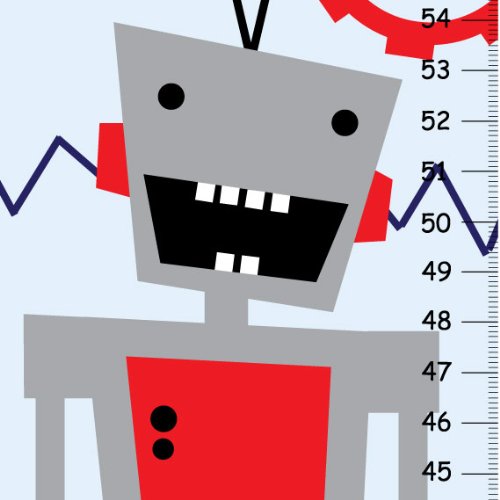 Personalized Robot Growth Chart for Kids - Custom Children's Keepsake Wall Decor with Robots | Perfect for Nursery, Bedroom & Playroom Decor
