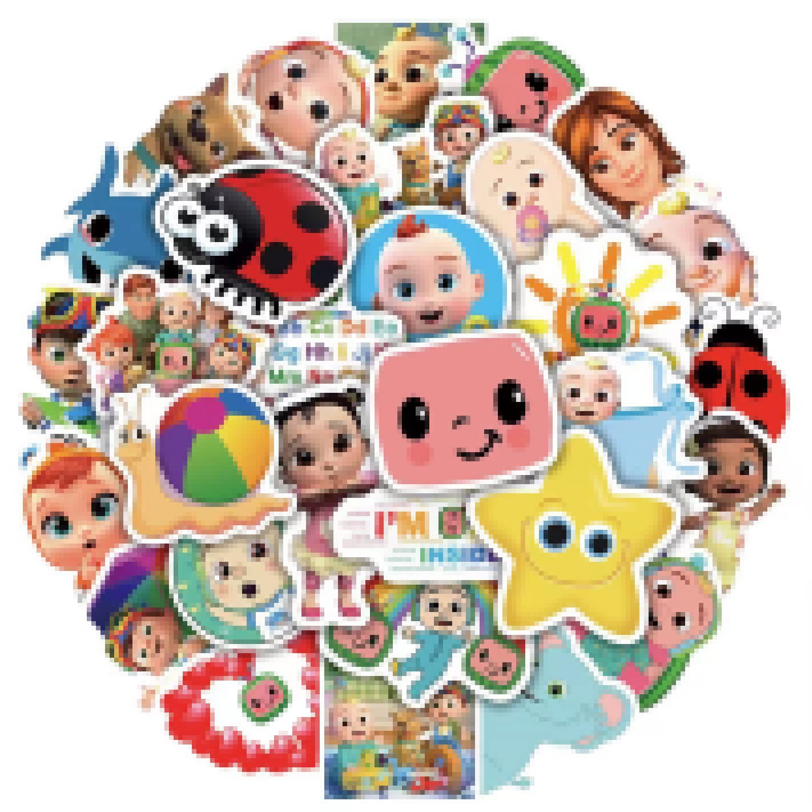 50PCS Cute Cartoon Vinyl Waterproof Stickers - Coco Mlon Sticker Pack for Laptop, Water Bottle, Skateboard, Phone, Guitar - Durable Decals for Kids, Teens & DIY Crafts - Perfect for School, Office & Personalizing Accessories