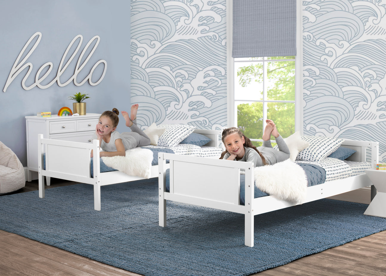 Convertible Twin Bunk Bed with Ladder & Safety Guardrails - Space-Saving Kids Bedroom Furniture for Siblings or Sleepovers | Perfect for Small Rooms, Dorms & Vacation Homes