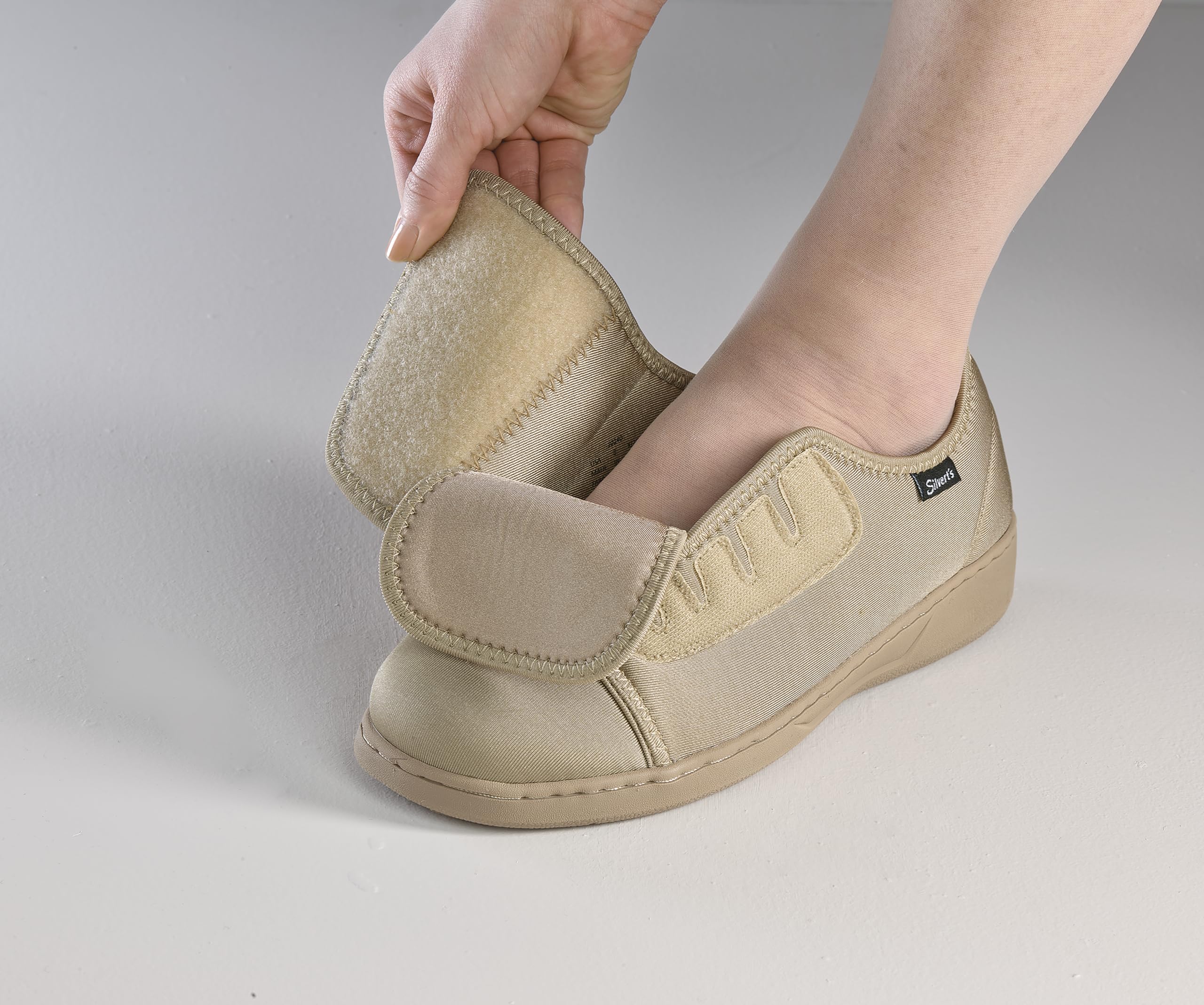 Silvert's Adaptive Clothing & Footwear - Women's Ultra Comfort Flex Neoprene Extra Wide Shoes for Seniors | Easy Slip-On Orthopedic Shoes for Elderly Women with Swollen Feet, Arthritis & Diabetes | Perfect for Daily Wear, Nursing Homes & Post-Surgery Recovery