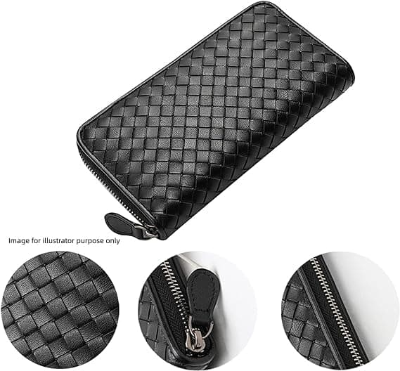 AG COLLECTIVE Genuine Leather Long Zip Clutch Wallet for Women - Stylish & Functional Wristlet Purse for Evening Parties, Date Nights & Special Occasions