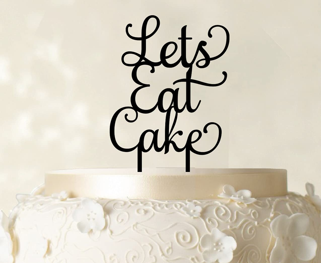 Gold Mirror Cake Topper for Birthday - 5 to 7 Inches Wide - Elegant Cake Decorations with Multiple Color Options - Perfect for Wedding, Anniversary & Celebration Cakes