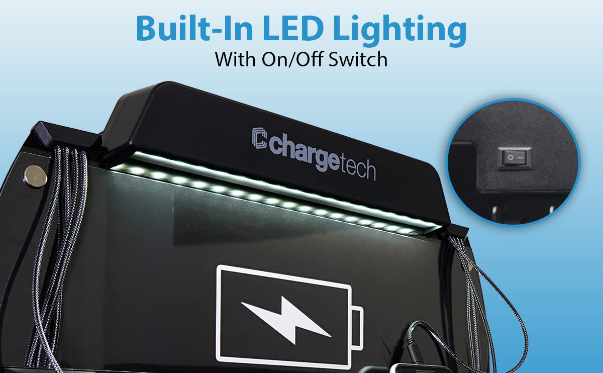 Chargetech S9 8-Device Charging Station for iPhone, iPad, Android - Home & Office Use