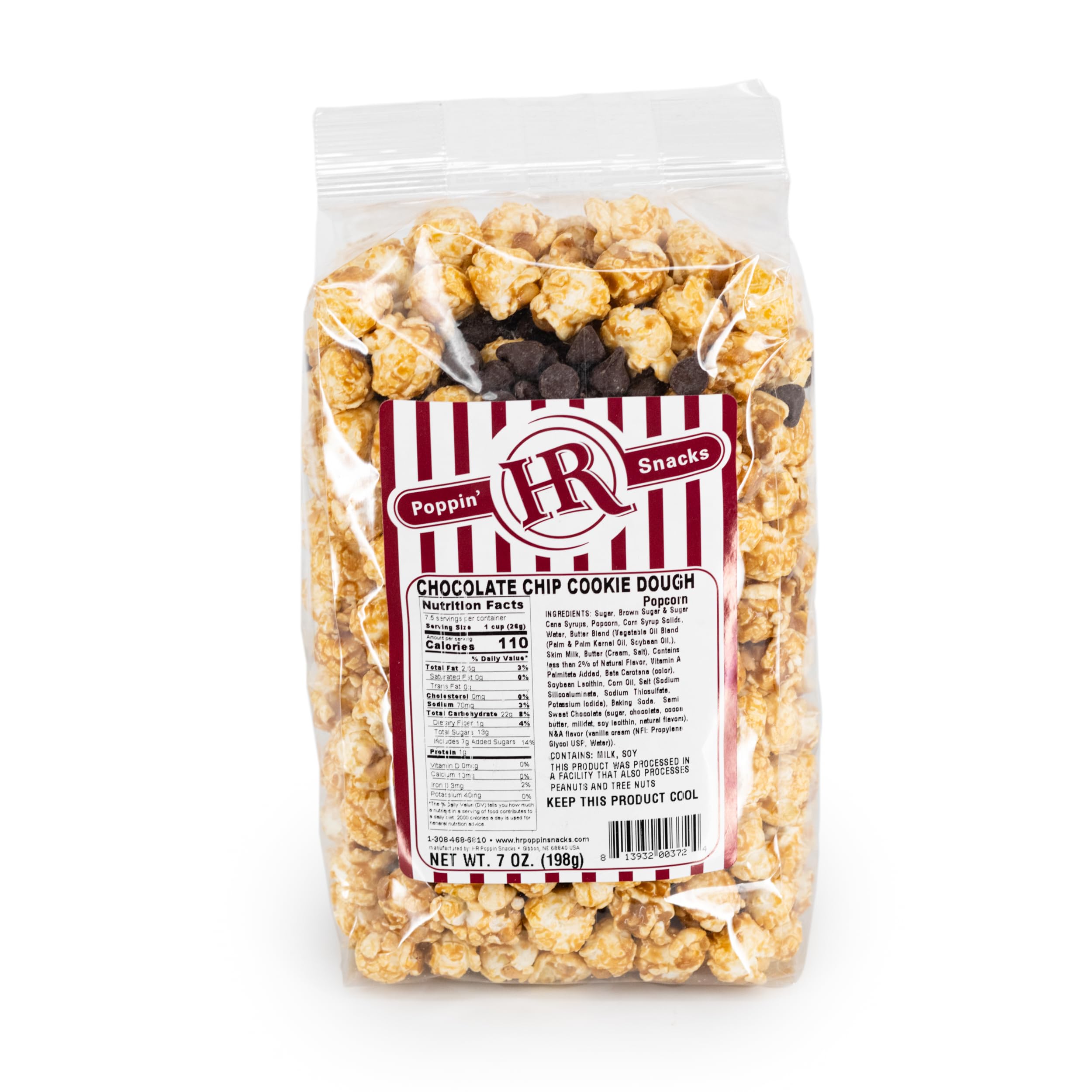 Delicious Chocolate Chip Cookie Dough Flavored Popcorn | Gourmet Snack Made in USA | HR Poppin' Snacks | Perfect for Movie Nights, Parties & Sweet Cravings