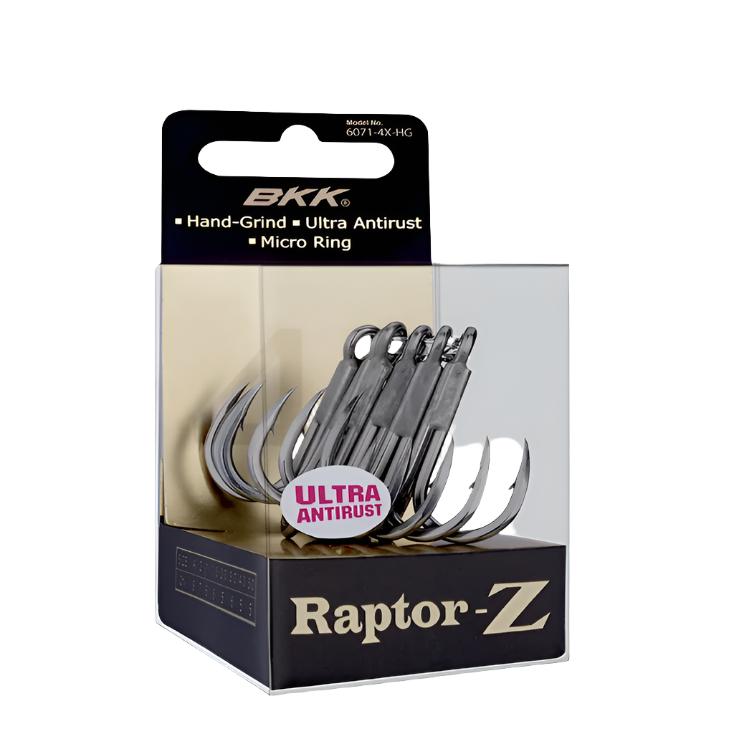 BKK Raptor Z Treble Fishing Hooks - Sharp High Carbon Steel Hooks for Bass, Trout, and Saltwater Fishing - Perfect for Lures, Jigs, and Freshwater/Saltwater Angling