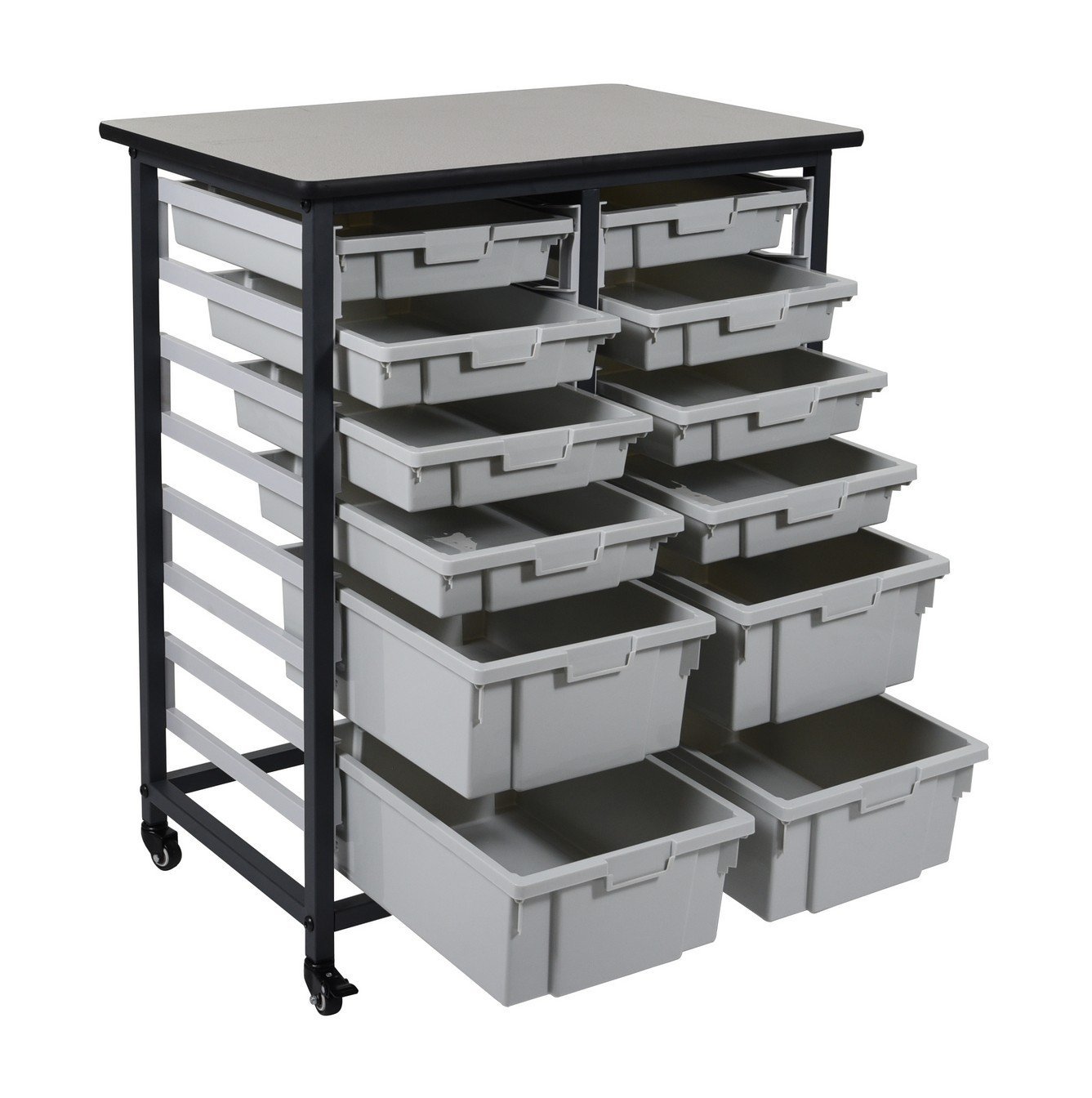 Luxor MBS DR 8S4L Mobile Bin System - Double Row Storage Solution for Warehouse Organization & Industrial Shelving