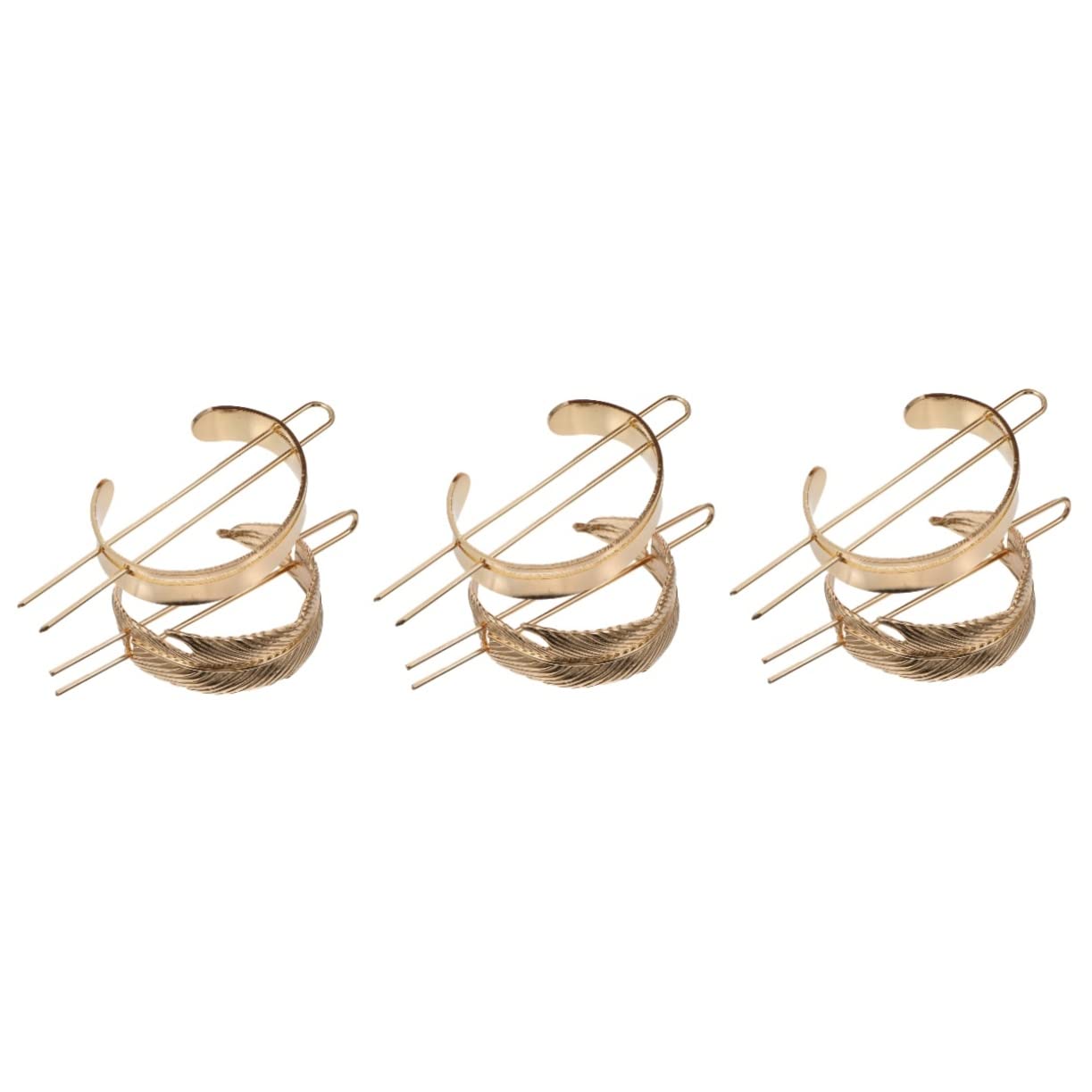 FRCOLOR 6PCS Vintage Metal Hairpins for Women - Elegant Wedding Hair Clips, Hair Bun Holders & Hair Accessories (Gold/Silver) - Perfect for Bridal, Prom, Party & Everyday Hairstyles
