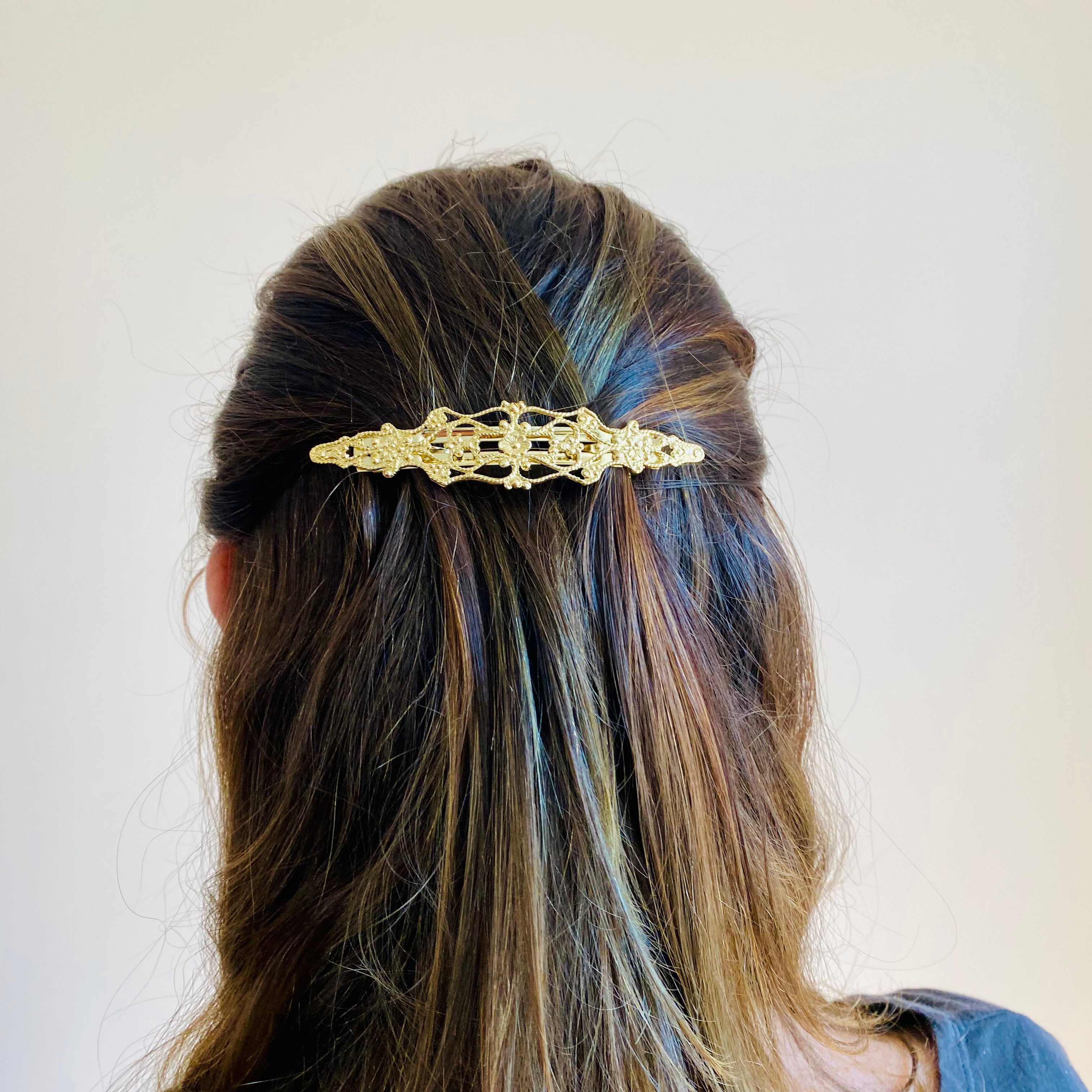 Enora Gold Hair Barrettes - Elegant Hair Clips for Women & Girls - Perfect for Weddings, Parties & Everyday Styling