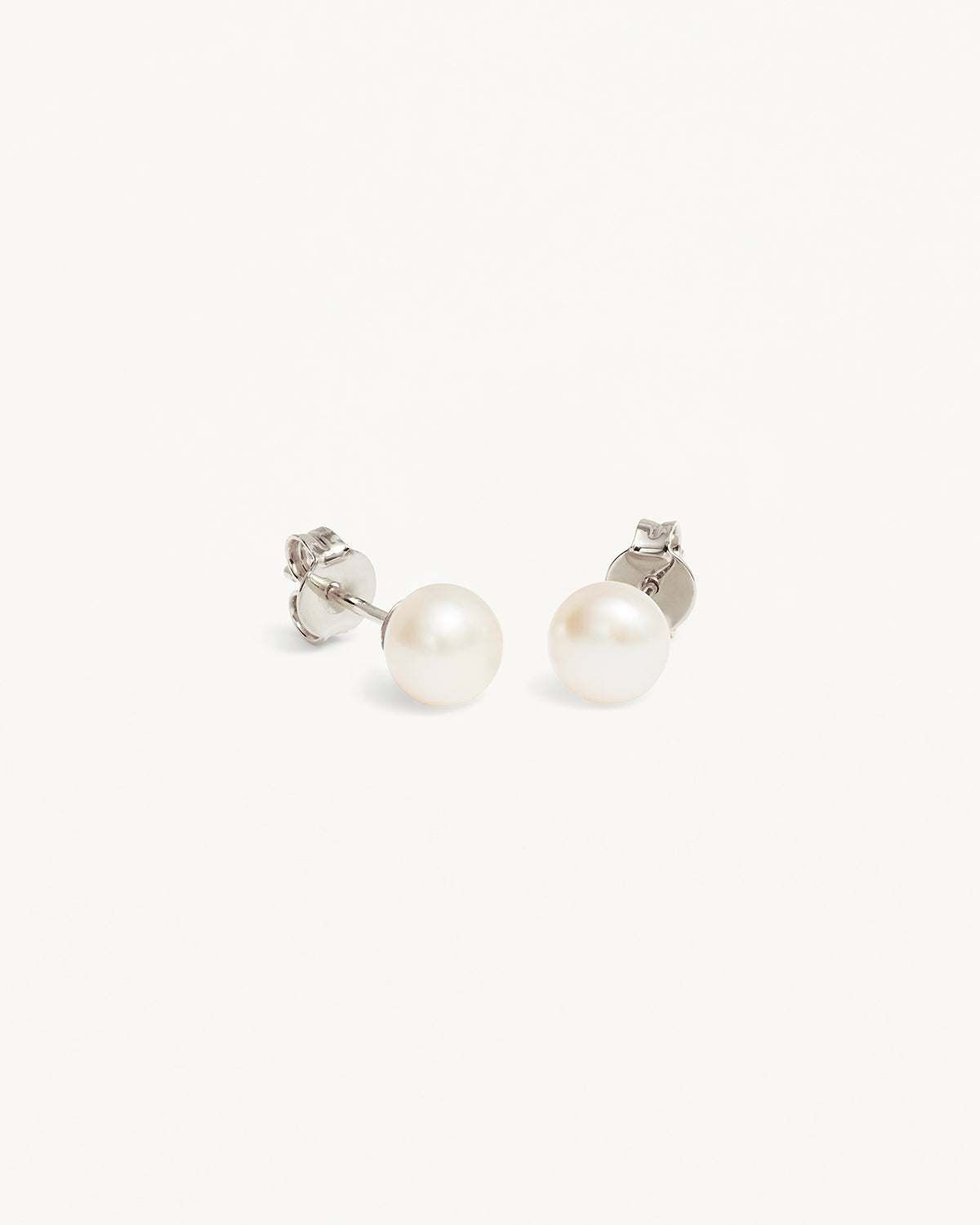 6mm Sterling Silver Floating Pearl Stud Earrings - Elegant & Lightweight for Everyday Wear, Parties & Special Occasions