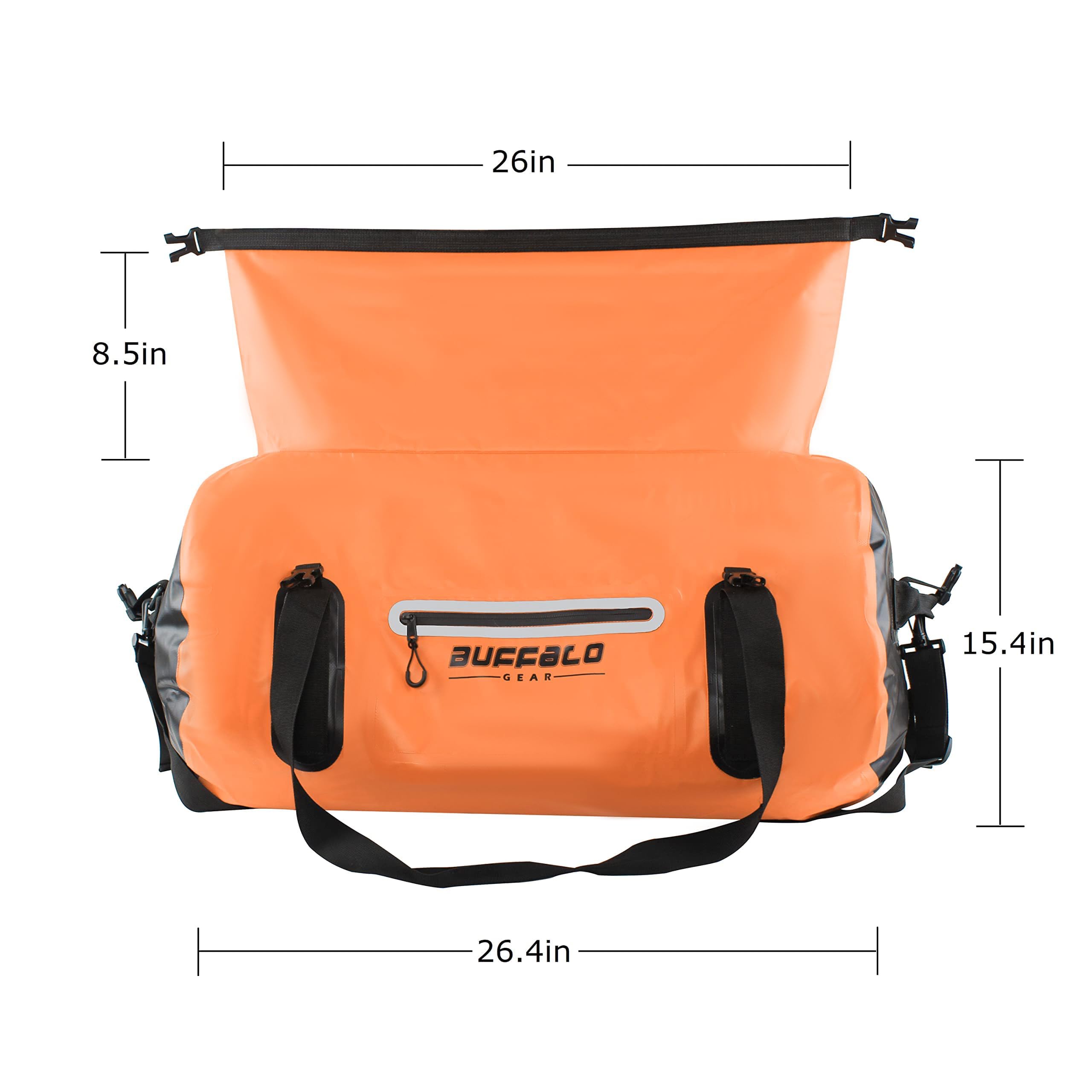 Waterproof Duffle Bag 40L 60L 80L - Heavy Duty Roll-top Dry Bag for Kayaking, Rafting, Boating & Fishing | Buffalo Gear Waterproof Travel Duffel for Camping, Hiking & Outdoor Adventures