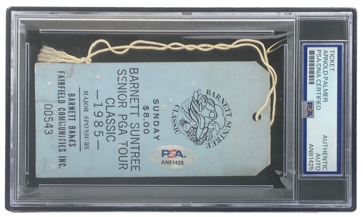 Arnold Palmer Autographed 1985 PGA Senior Tour Classic Ticket - PSA Certified Collectible for Golf Memorabilia Fans & Sports Enthusiasts