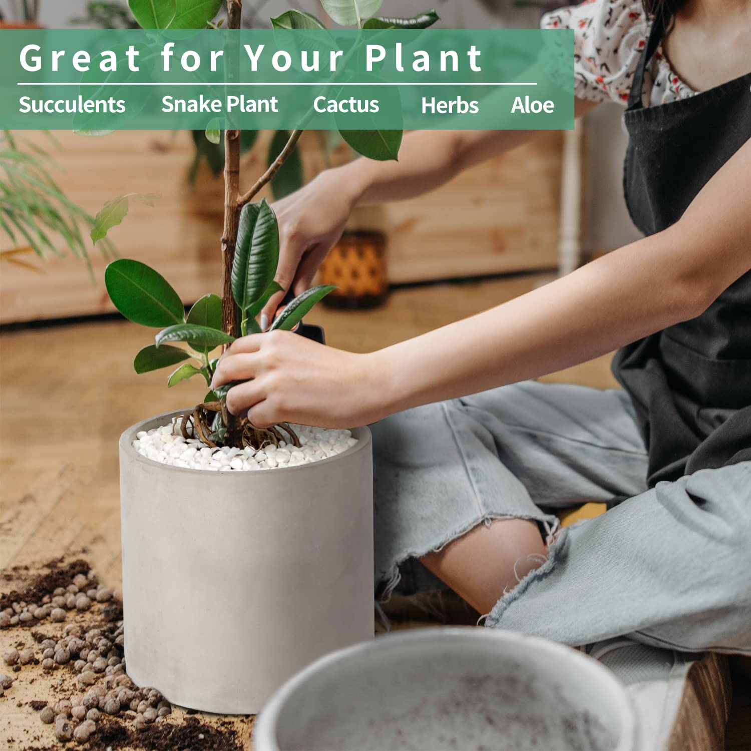 Modern Cement Planter Pots with Drainage Hole - Indoor/Outdoor Flower Pots for Succulents, Herbs & Home Decor - Perfect for Living Room, Office & Garden Plant Display