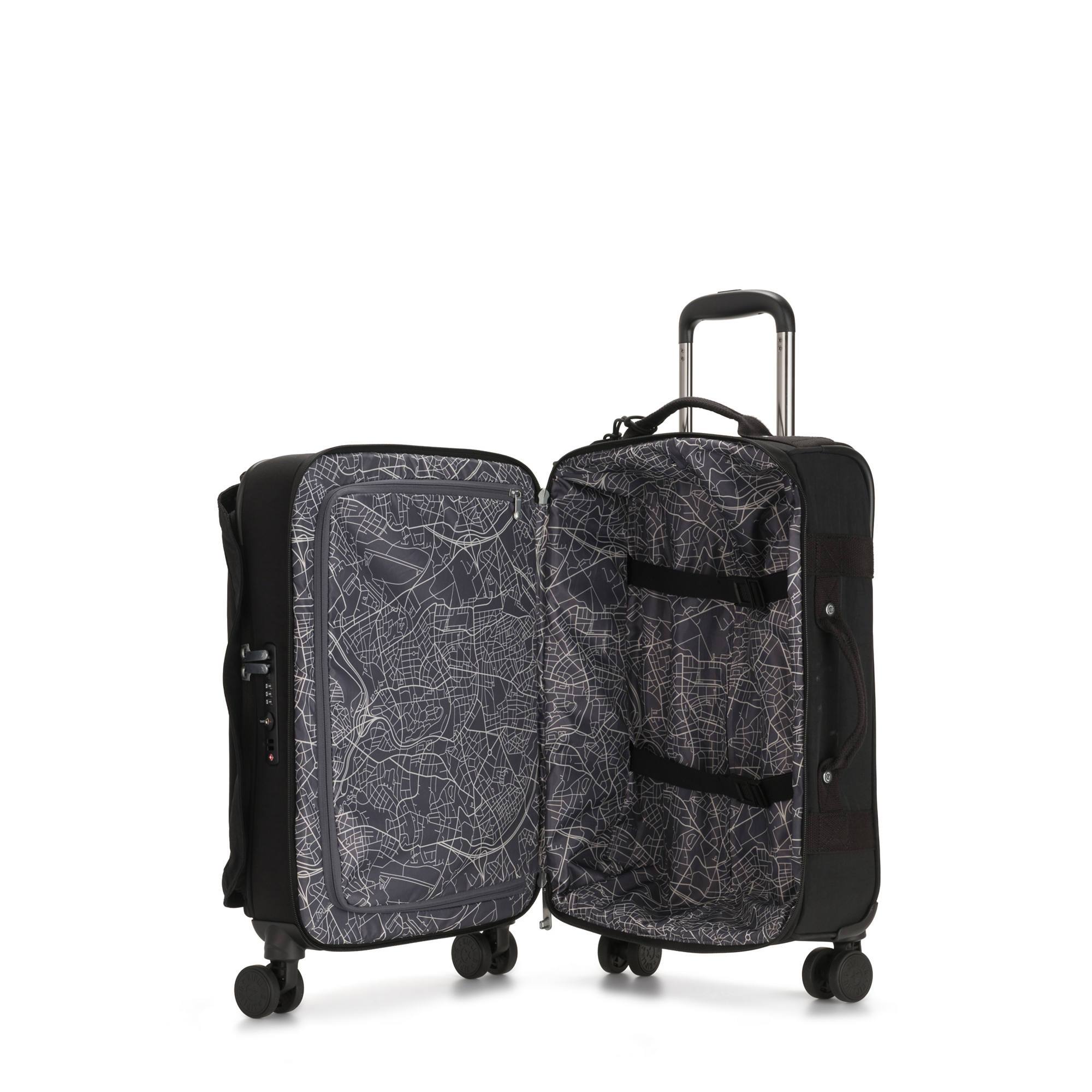 Kipling Spontaneous Small Rolling Luggage - Black Carry-On Suitcase for Women | Lightweight Travel Luggage with Spinner Wheels | Perfect for Business Trips & Weekend Getaways